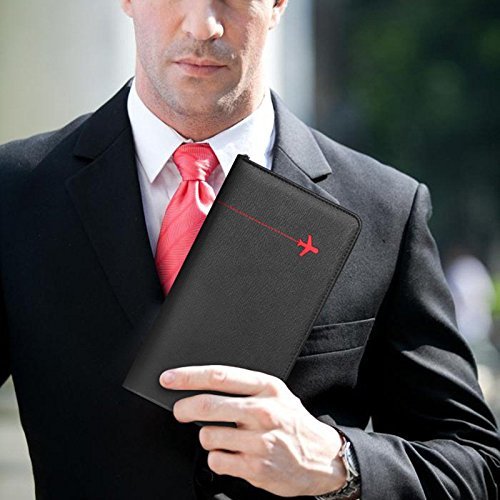 Premium Leather Travel Document Organizer - RFID Blocking Passport Holder & Wallet with Free Pen | Perfect for International Flights, Business Trips & Vacation Organization