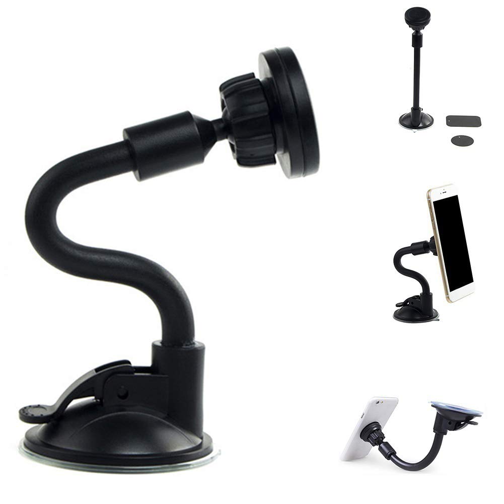 Universal Magnetic Phone Holder for Car - Adjustable Long Arm Windshield Mount Stand | Strong Grip for iPhone, Samsung, Google Pixel | Perfect for Road Trips, GPS Navigation & Hands-Free Driving