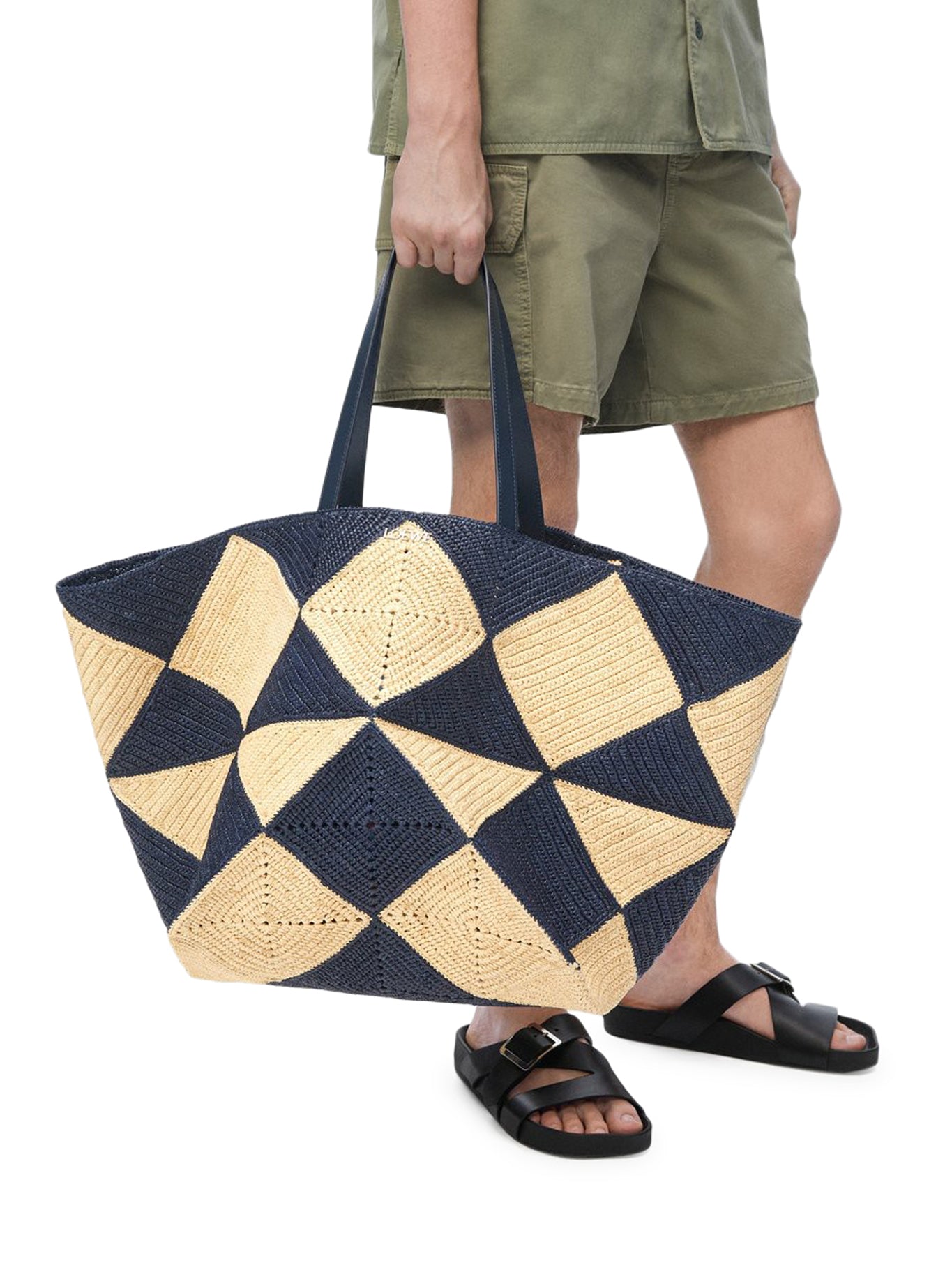 Stylish XXL Raffia Puzzle Fold Tote Bag - Eco-Friendly & Spacious Beach Bag for Women - Perfect for Travel, Shopping, and Summer Outings