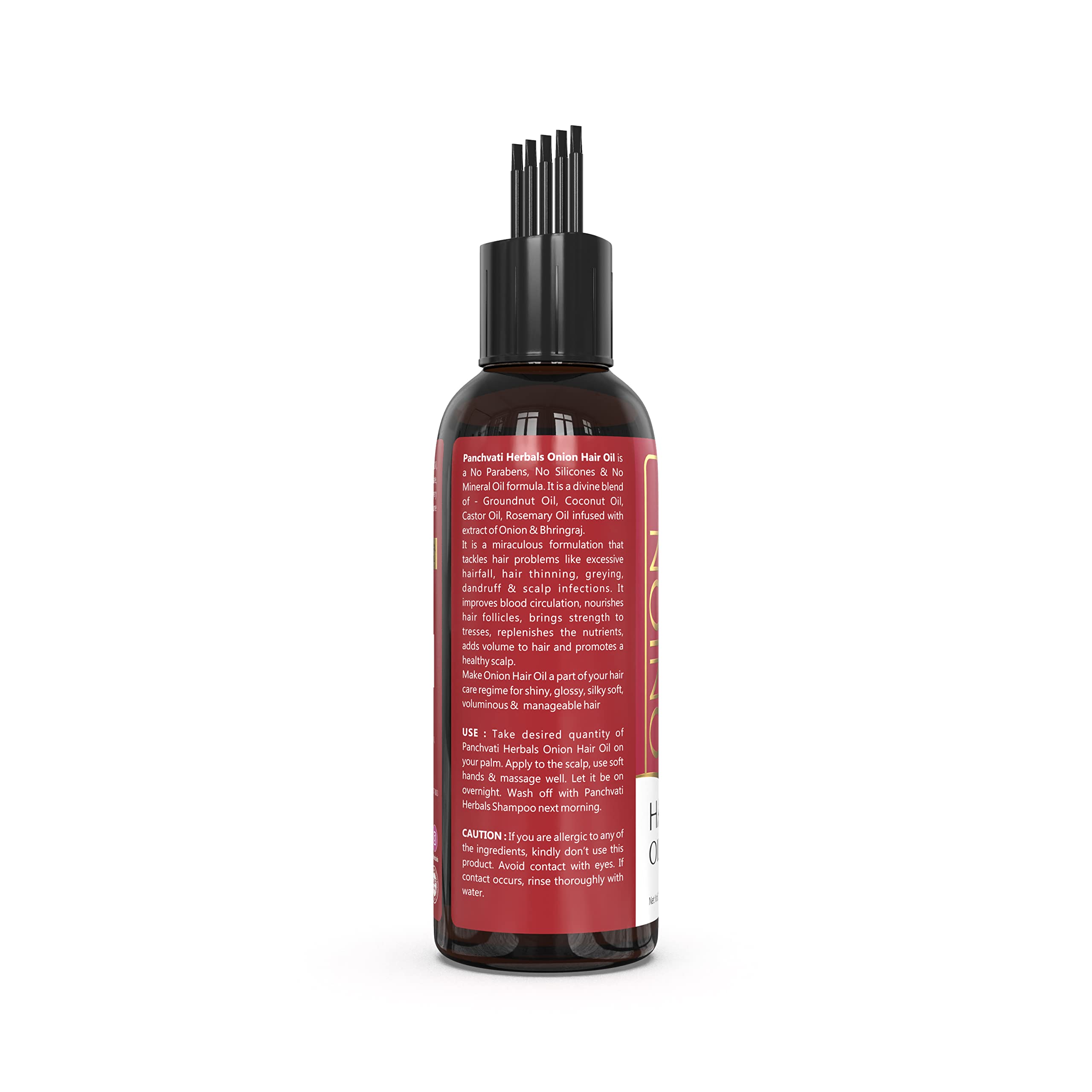 Panchvati Herbals Onion Oil 100ml - Natural Hair Growth Treatment for Men & Women - Reduces Hair Fall & Repairs Damage - Pack of 1 - Perfect for Daily Scalp Massage & Hair Care Routine