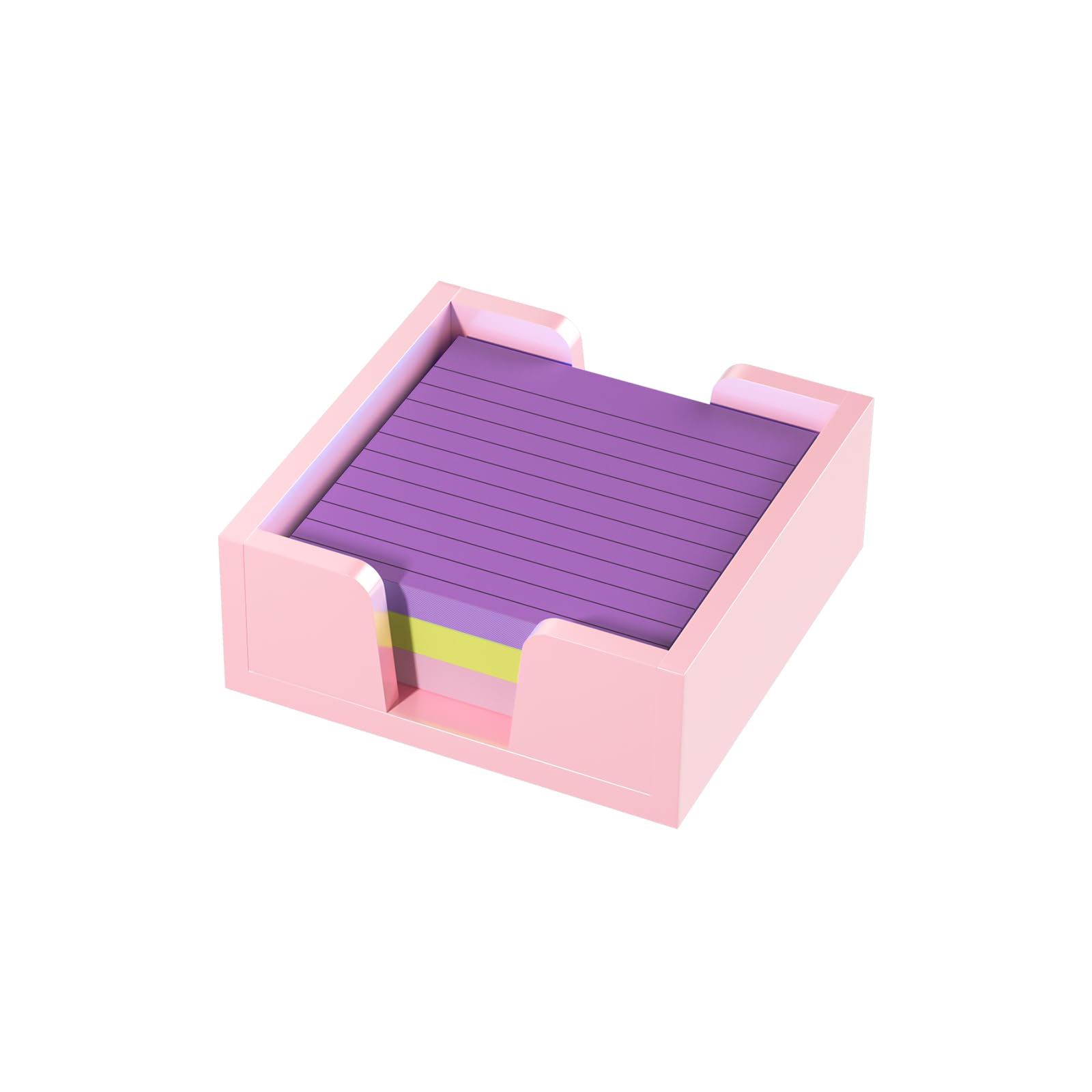 WINFFOR Acrylic Sticky Note Holder Dispenser - 3x3 Inch Clear Memo Pad Organizer for Office Desk, School & Home (Without Pads) - Light Pink | Perfect for Note-Taking, Task Reminders & Workspace Organization