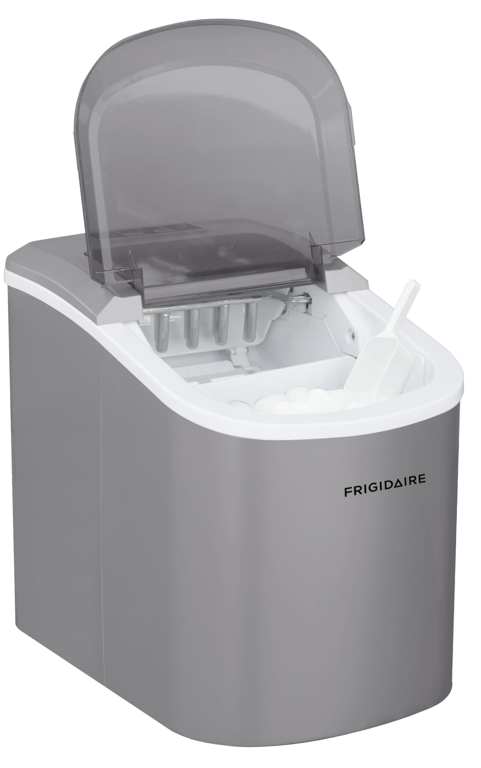Frigidaire EFIC189-Silver 26 lb Per Day Portable Ice Maker Machine - Compact Countertop Ice Cube Maker for Home, Office, Bar, Party & RV - Silver