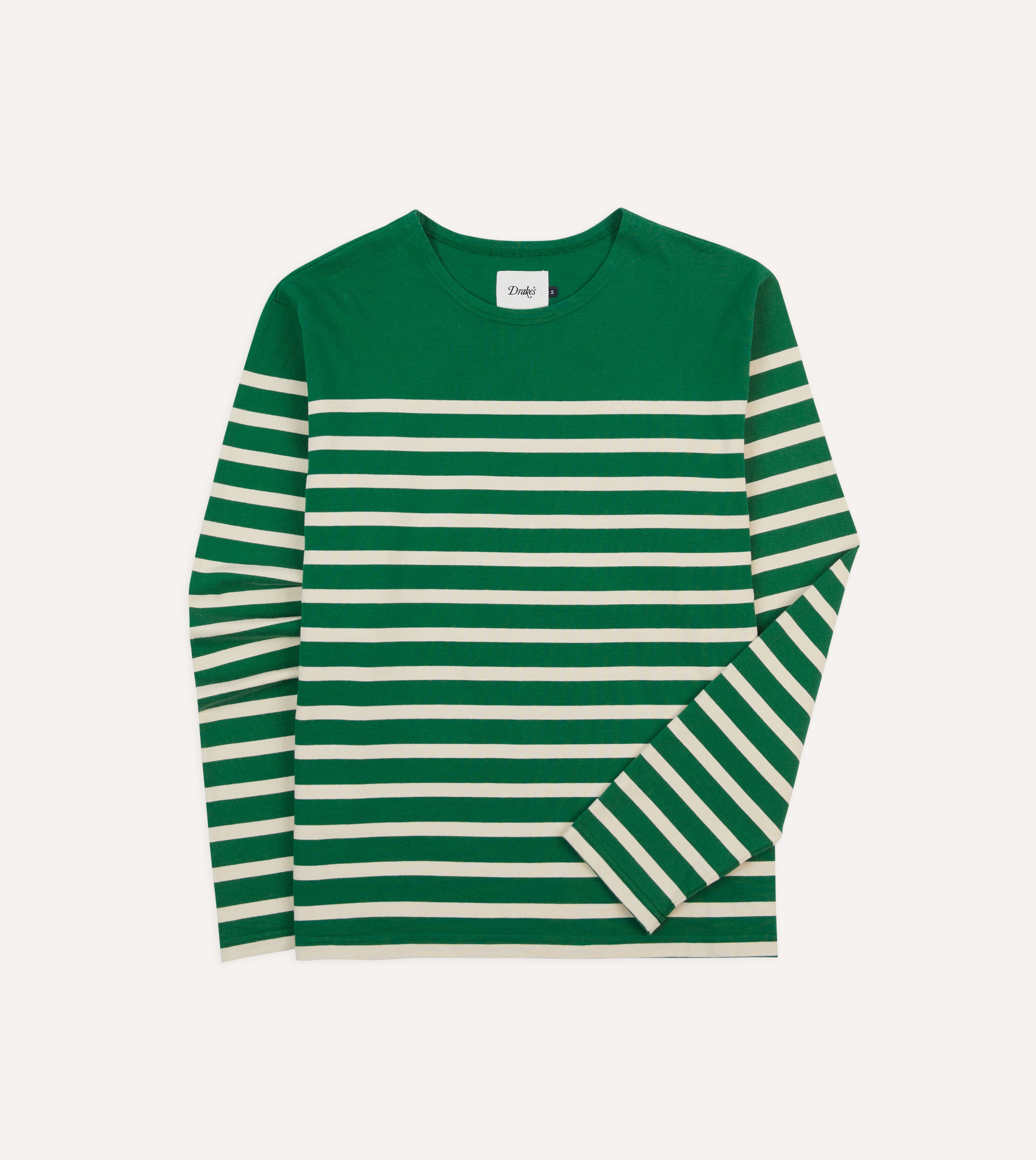 Eco-Friendly Green Breton Long Sleeve T-Shirt for Men & Women | Soft Cotton Casual Wear | Perfect for Work, Travel & Everyday Outfits