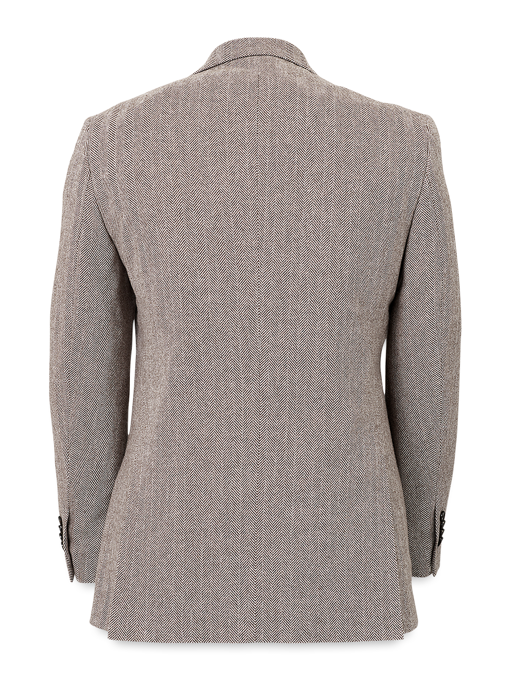 Premium Wool Blend Herringbone Double Breasted Peak Lapel Sport Coat for Men - Ivory/Brown Checkered Pattern | Formal Business Attire, Office Wear & Wedding Suit Jacket