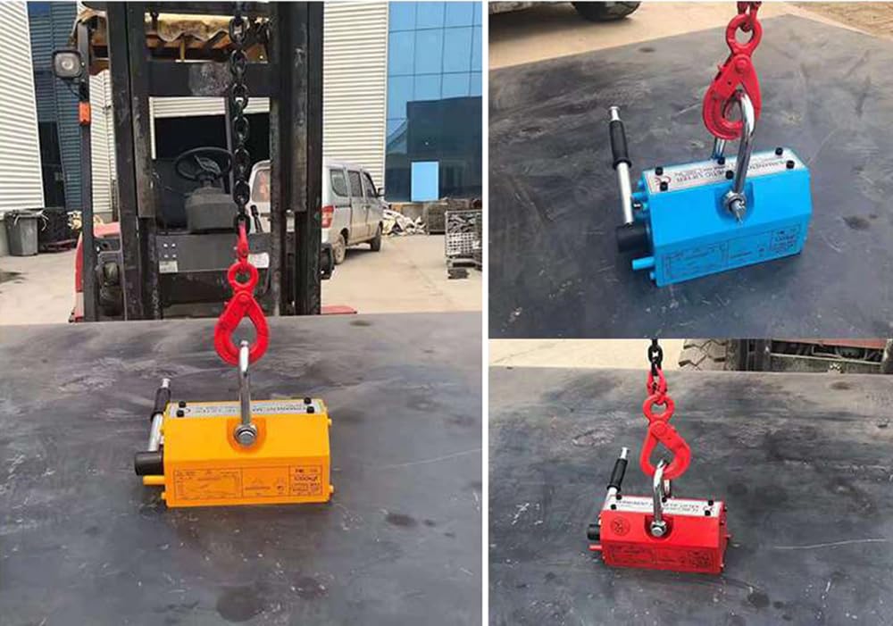 Heavy Duty Magnetic Lifter with Release - 1320 lbs/600kgf Pulling Capacity, 2.5 Safety Factor - Permanent Lifting Magnet for Steel Plates, Blocks & Boards - Ideal for Hoist, Shop Crane & Industrial Lifting Operations