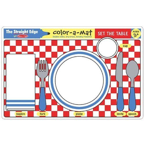 Melissa & Doug Set the Table Color-A-Mat - Fun & Educational Placemat for Kids - Perfect for Mealtime, Restaurants & Learning Table Manners