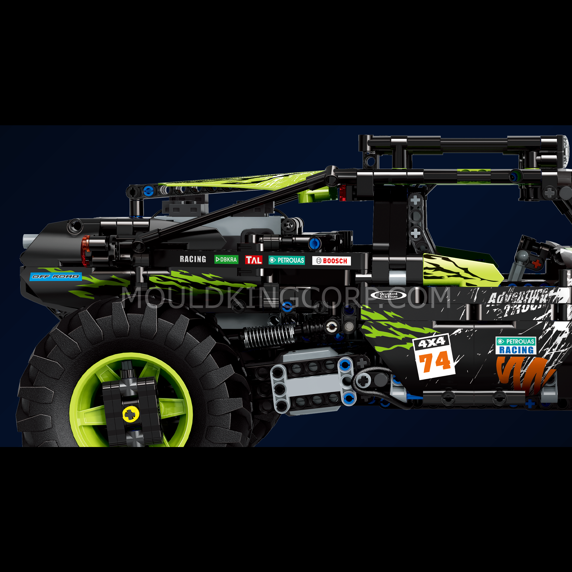 Mould King 18002 Green Hound Remote Control Buggy Building Kit with 1,890 Pieces - STEM Educational Toy for Kids & Adults, Perfect for Indoor & Outdoor RC Car Racing Fun