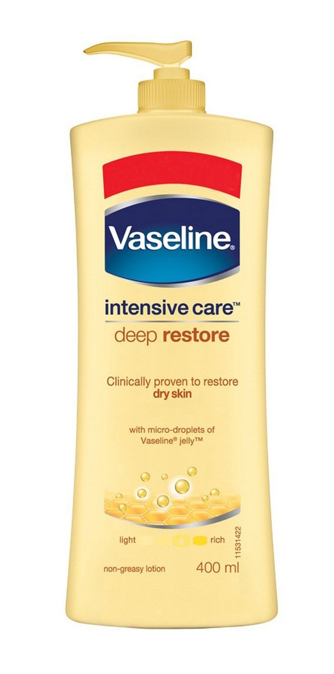 Vaseline Intensive Care Deep Restore Body Lotion - 13.5 fl oz (400ml) for Dry Skin - Moisturizing Lotion with Hyaluronic Acid & Glycerin - Perfect for Daily Hydration & Nighttime Skin Repair