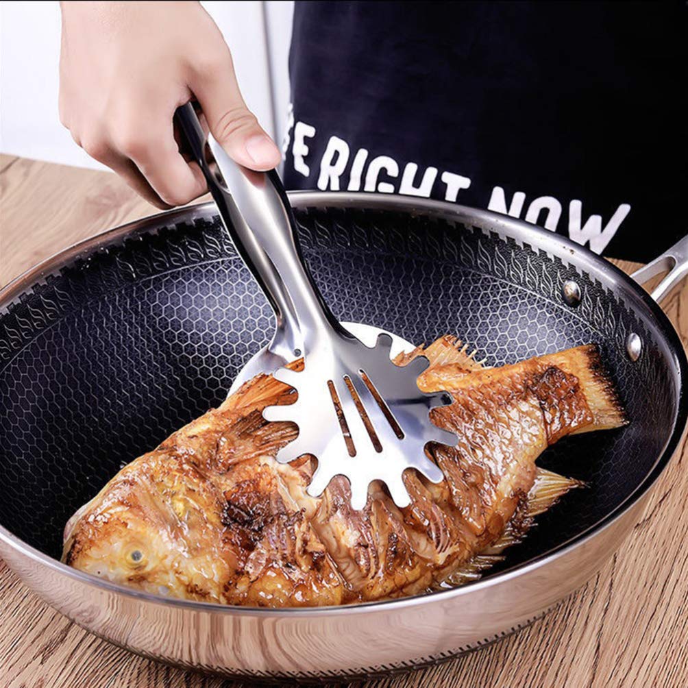 Hemoton Oil Frying Filter Clip - Kitchen Food Strainer Tongs for Fried Food, Fish, Steak & Meat - Perfect for Deep Frying, Draining Oil & Serving Hot Dishes