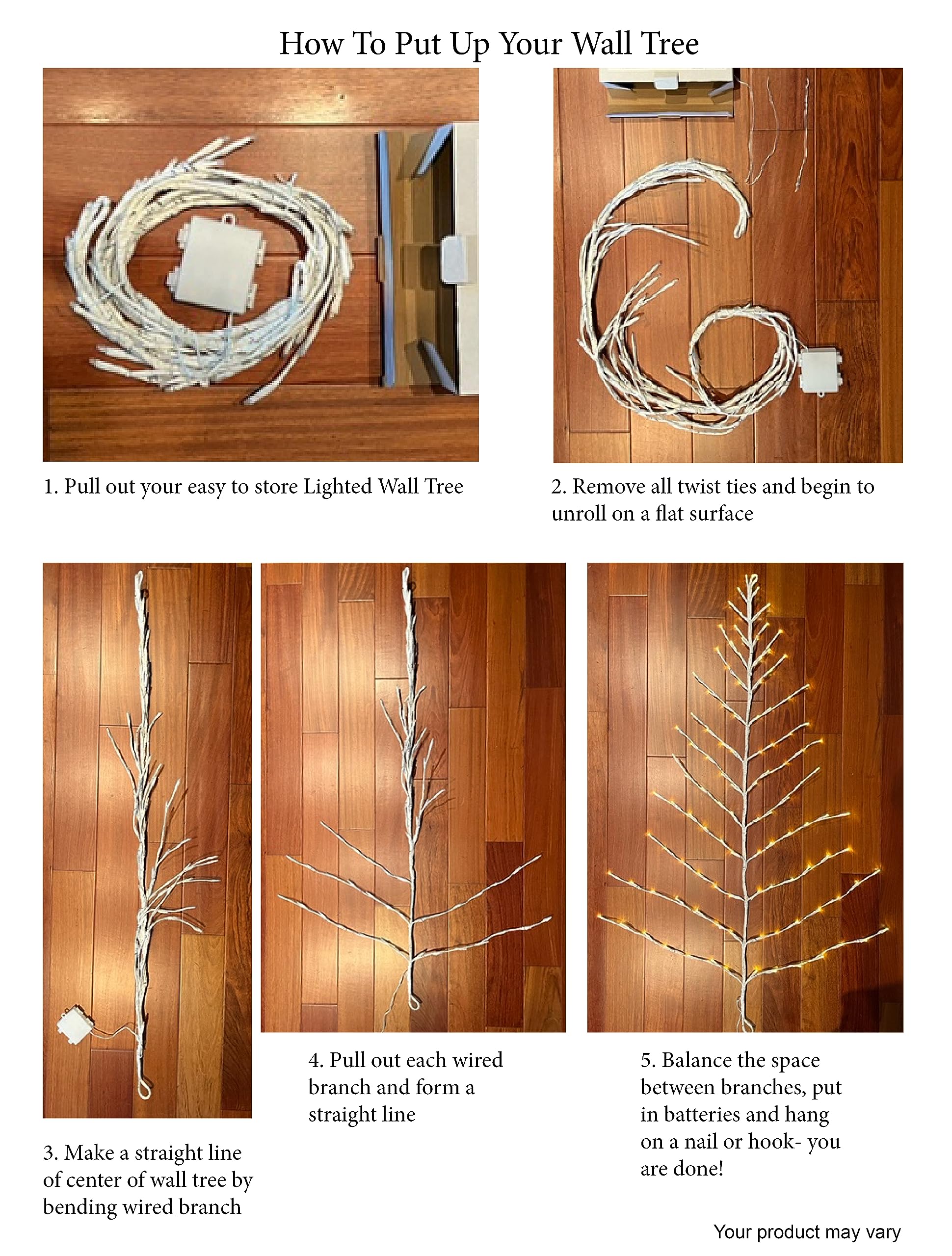 4ft LED Lighted Christmas Wall Tree - Indoor/Outdoor Holiday Decor with Warm White Lights, Battery Powered & Timer - Perfect for Porch, Patio, Living Room & Bedroom Decorations