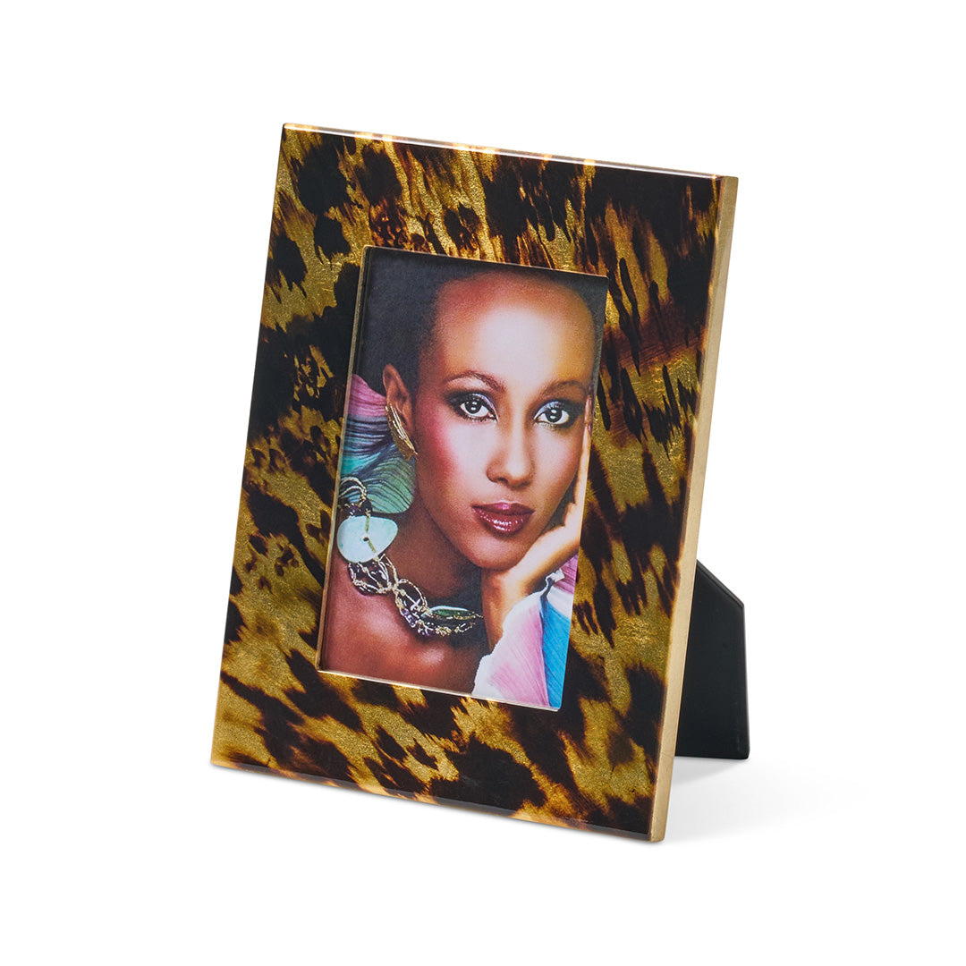 Tortoiseshell Picture Frame 4x6 - Elegant Photo Display for Home, Office, and Gifts
