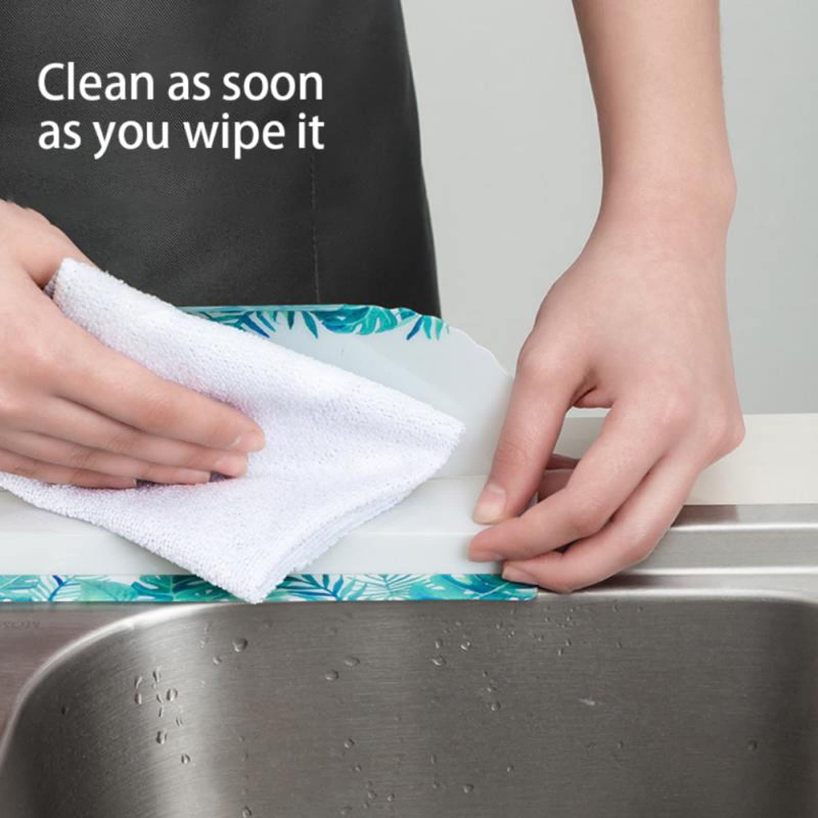 **Non-Slip Kitchen Sink Splash Guard & Absorbent Faucet Mat - 2 Pack, Green - Farmhouse & RV Sink Protector for Water Spills & Drying Dishes**    *(Perfect for Farmhouse, RV, or Home Kitchens - Prevents Water Splashes & Keeps Countertops Dry!)*