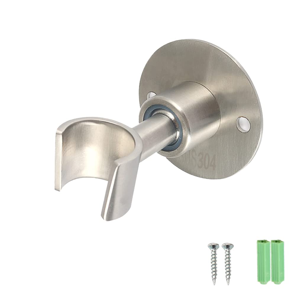 360° Adjustable 304 Stainless Steel Handheld Shower Head Holder - Wall Mount Bathroom Shower Bracket with Screw Set - Universal Shower Spray & Wand Holder (Silver) - Perfect for Bathroom Renovation & Spa-Like Shower Experience