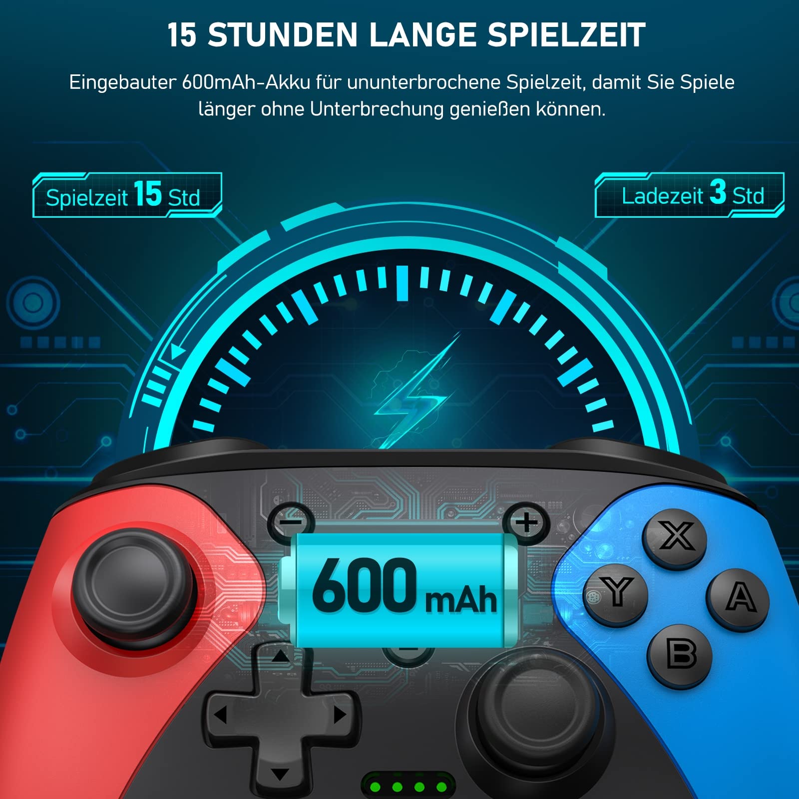 HELLCOOL Wireless Switch Pro Controller for Nintendo Switch/Lite/OLED - Macro/Turbo/Wake-Up Function, Dual Vibration Motors, 15-Hour Battery Life - Perfect for Gaming, Streaming & Multiplayer Sessions