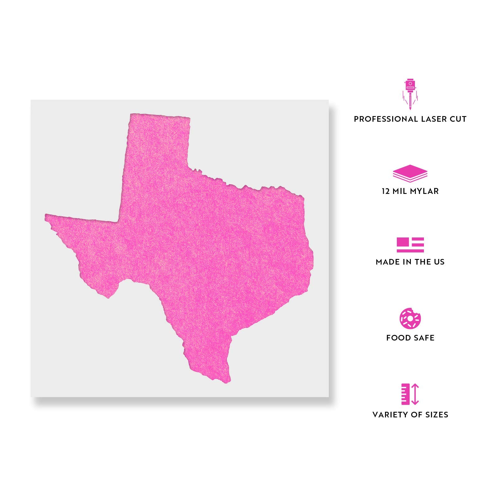 Texas State Stencil - DIY Painting Template for Texas Decor, Wall Art, and Craft Projects - Perfect for Home, Office, and Classroom Use