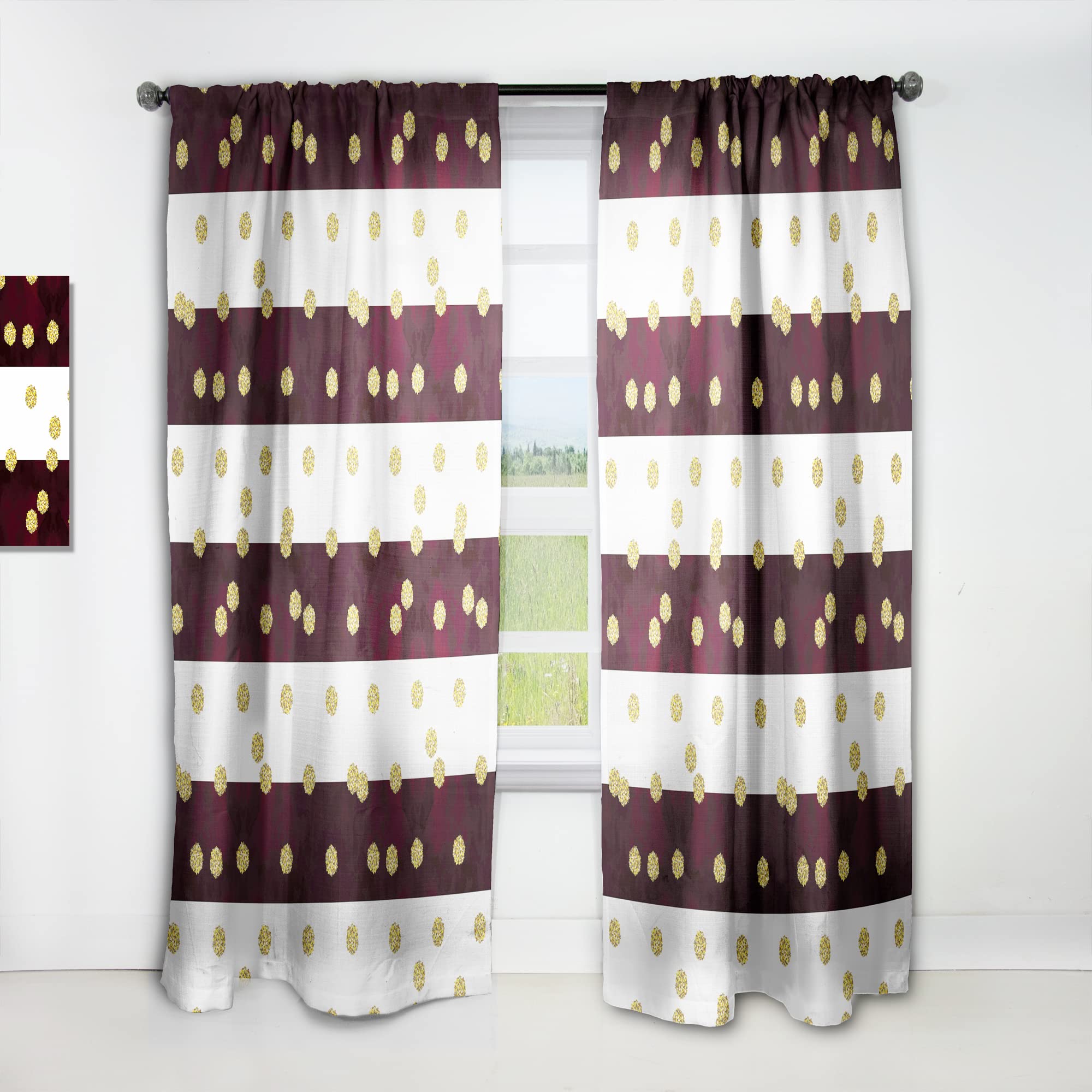 Gold Polka Dot Thermal Insulated Curtains - Single Panel 52x108 Inches - Blackout Drapes for Bedroom & Living Room - Elegant Home Decor for Windows, Perfect for Privacy & Light Control