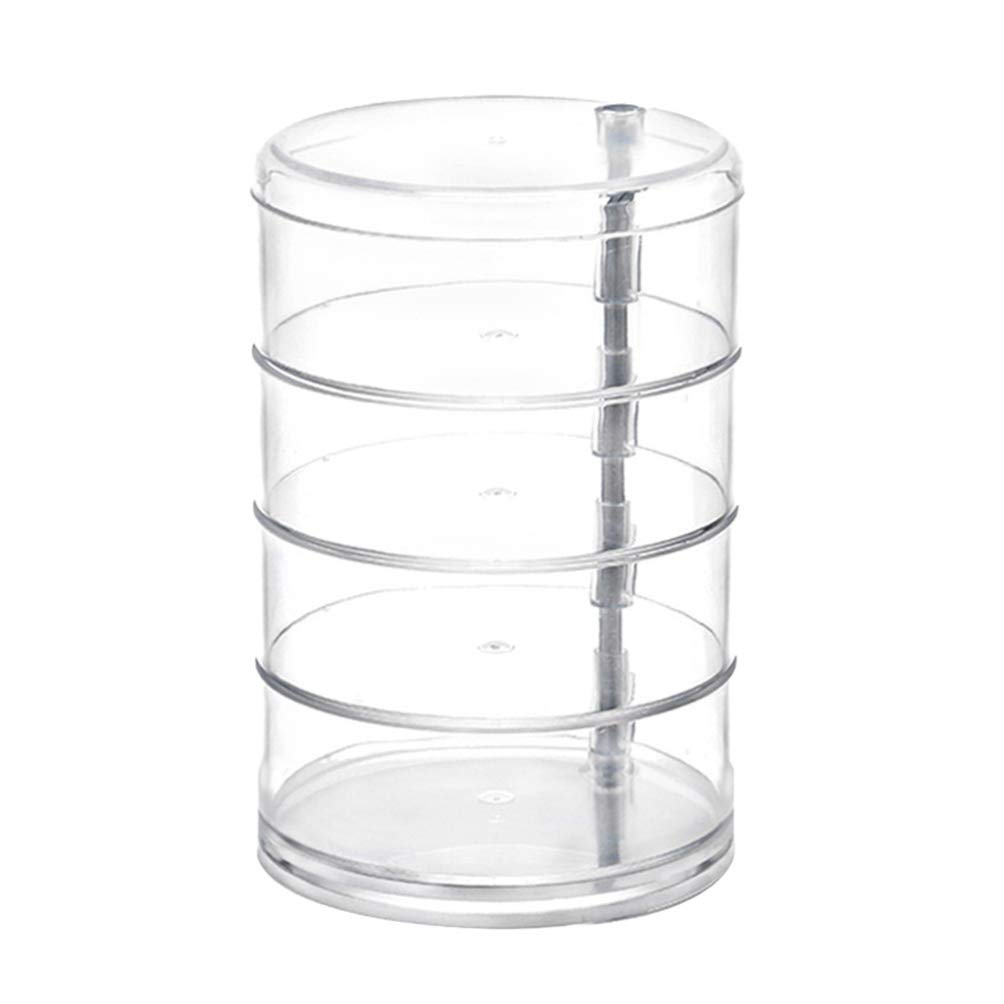 Hemoton 1 Piece Rotating Jewelry Organizer Box - 360° Spinning Makeup Storage Drawer with Plastic Trays for Earrings, Rings & Cosmetics | Perfect for Vanity, Dresser, Bathroom & Closet Organization
