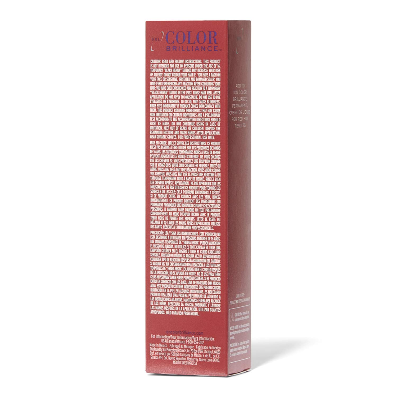 Ion Hot Red Permanent Hair Color Intensifier - Vibrant Long-Lasting Red Dye for Bold & Dramatic Looks at Home or Salon