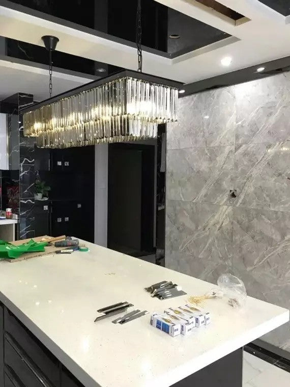 Anna Crystal Chandelier - Elegant Modern Ceiling Light Fixture for Dining Room, Living Room & Bedroom | Perfect for Home Decor & Wedding Venues