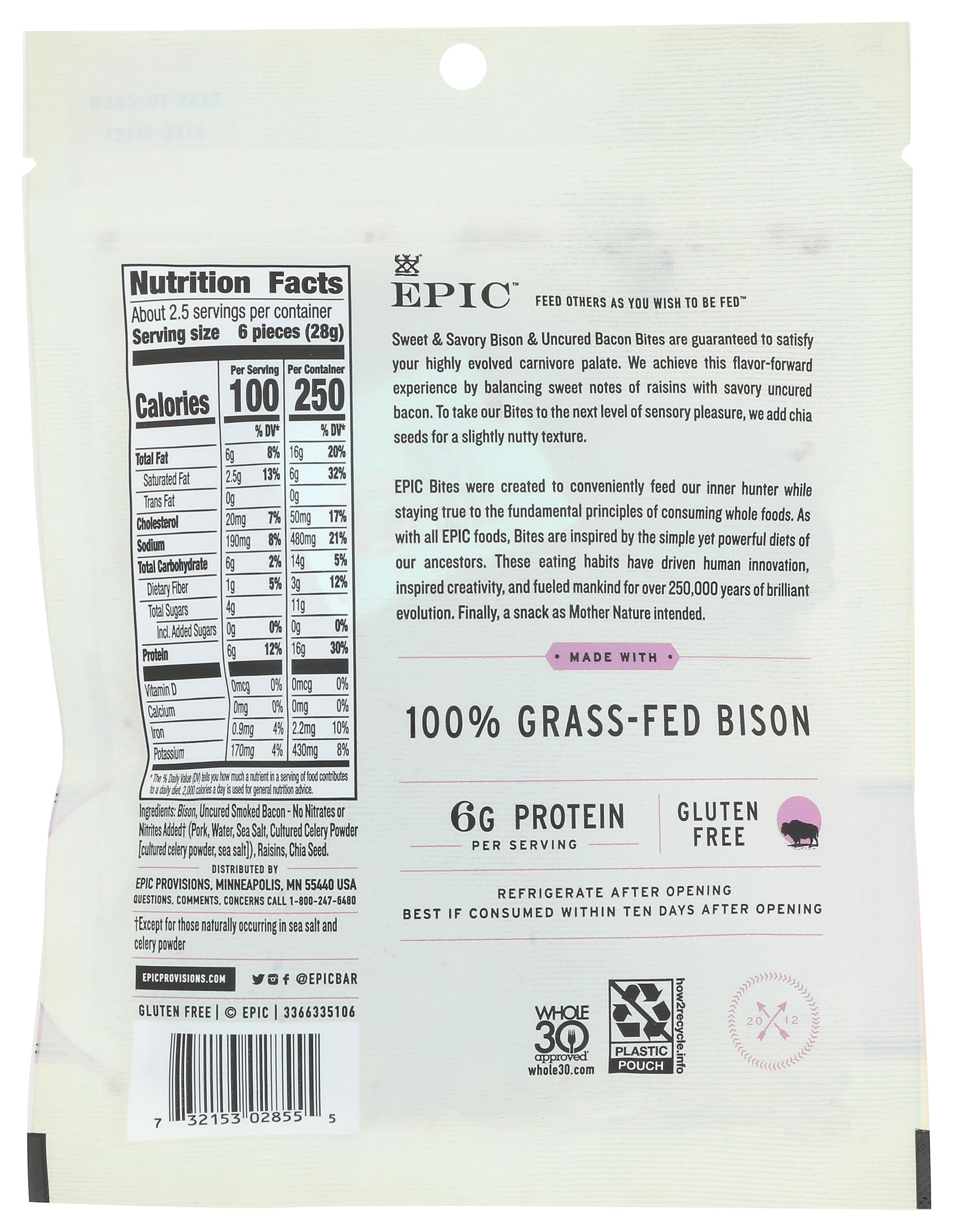 High Protein Snacks - Epic Protein Bites, 2.5oz | Keto-Friendly, Gluten-Free Energy Bites for Workout Recovery & On-the-Go Nutrition