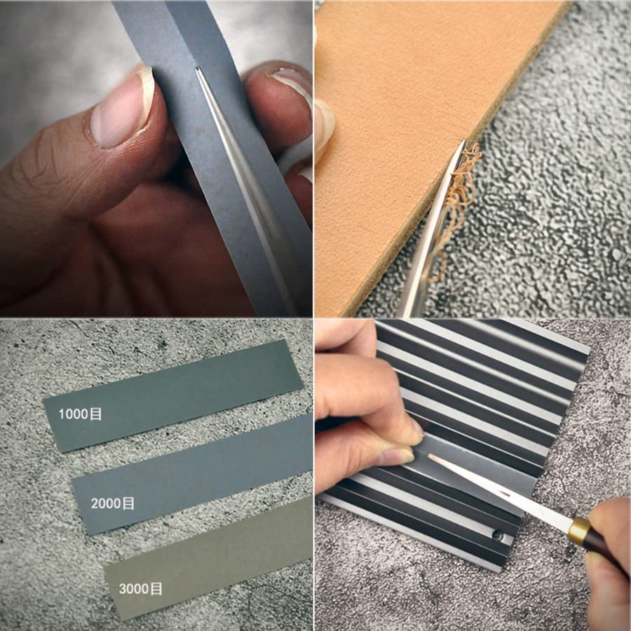 Edge Beveler Repair Tool - DIY Leather Craft Tool for Sharpening, Beveling, Skiving & Grooving - Aluminum Alloy Leather Carving & Trimming Tools for Leatherworking, Shoe Repair & Bag Making