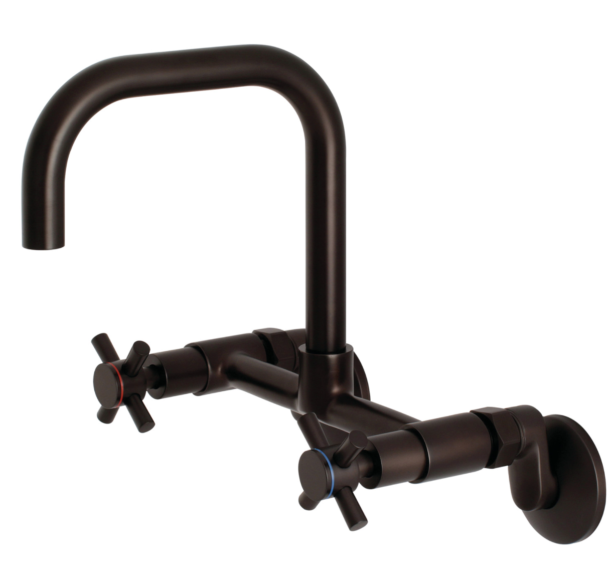 Concord Two Handle Wall Mount Bathroom Faucet - 2 Hole Deck Mount Sink Faucet for Bathroom Vanity, Powder Room & Utility Sink (Brushed Nickel Finish)