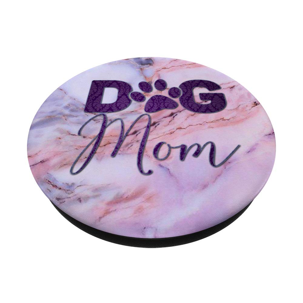 Purple Pattern Dog Mom Phone Grip - Swappable PopGrip for iPhone Samsung, Pink Grey Blue PopSockets, Perfect for Pet Lovers, Selfies, and Daily Use