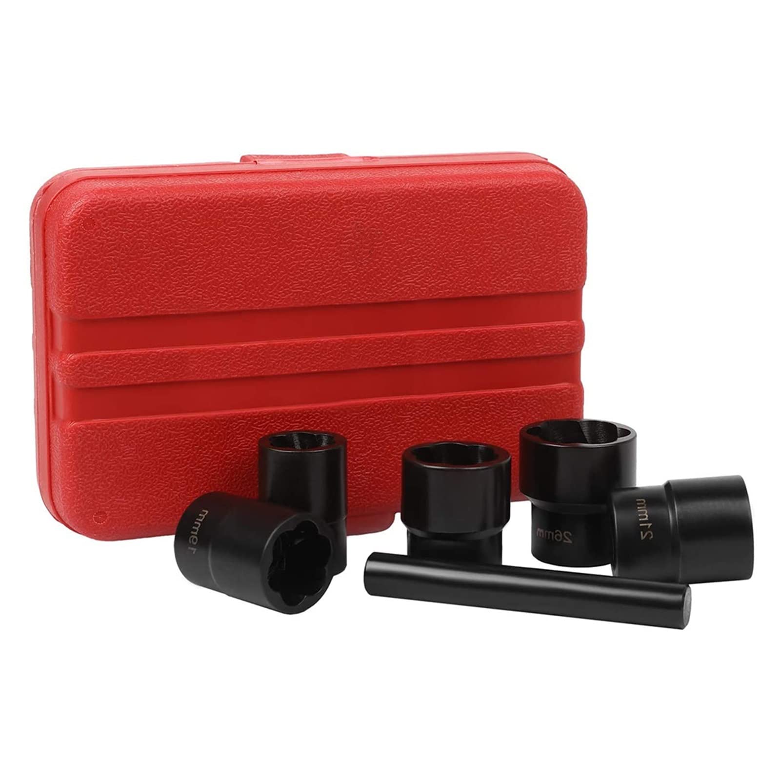 5/6PCS Twist Socket Set Extractor Kit - Impact Bolt Nut Removal Tool for Rusted Wheel Nuts | Professional Hand Tool Set with Storage Box | Ideal for Automotive Repair & DIY Projects (5PCS)