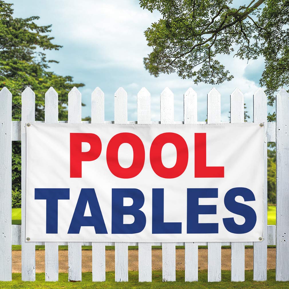 Durable Vinyl Banner for Pool Tables, Business & Outdoor Use - Weatherproof, Industrial Yard Signs with 4 Grommets (24x48 Inches) - Perfect for Advertising, Events & Backyard Decor