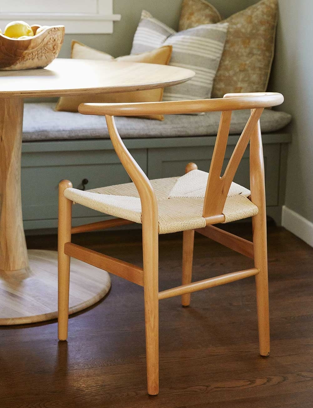 Modern Cylia Dining Chairs Set of 2 - Mid Century Wooden Kitchen Chairs with Upholstered Seat - Perfect for Dining Room, Kitchen, Breakfast Nook & Home Office