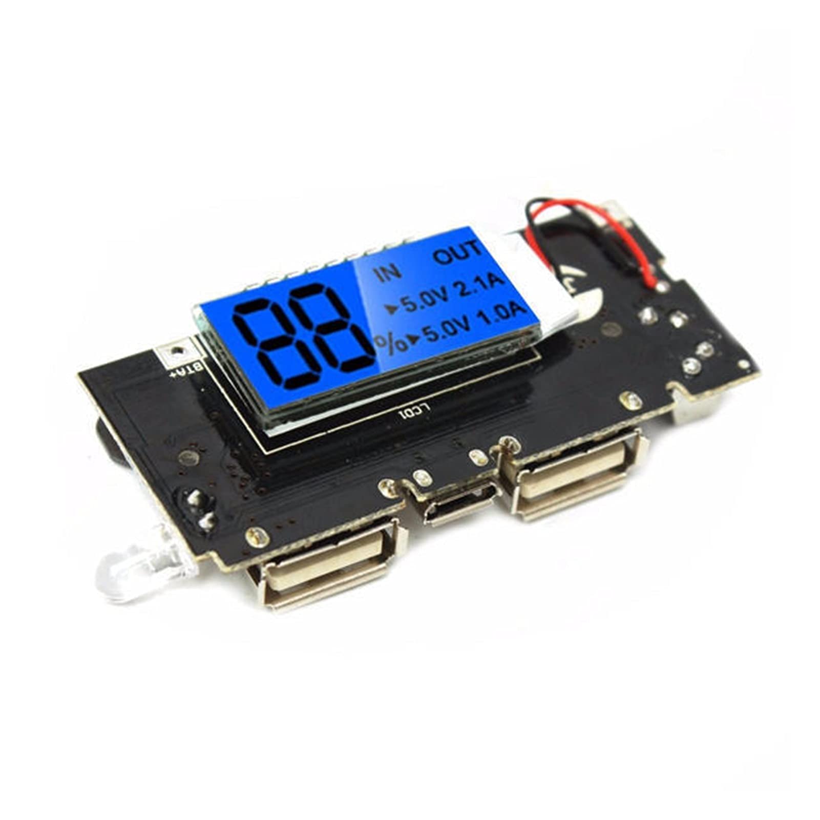 TNJ 5Pcs Dual USB 5V 1A/2.1A 18650 Battery Charger PCB Module Board - High Capacity Mobile Power Bank for Phones, Tablets & DIY Projects - Perfect for Camping, Travel & Emergency Power Backup