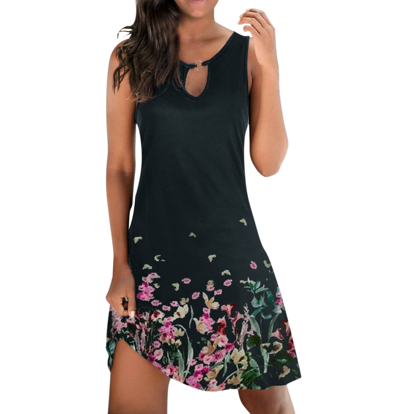 niucta Women's Summer Dresses - Spaghetti Strap Sleeveless Beach Sundress for Vacation & Casual Outfits | Perfect for Beach Trips, Pool Parties & Summer Getaways