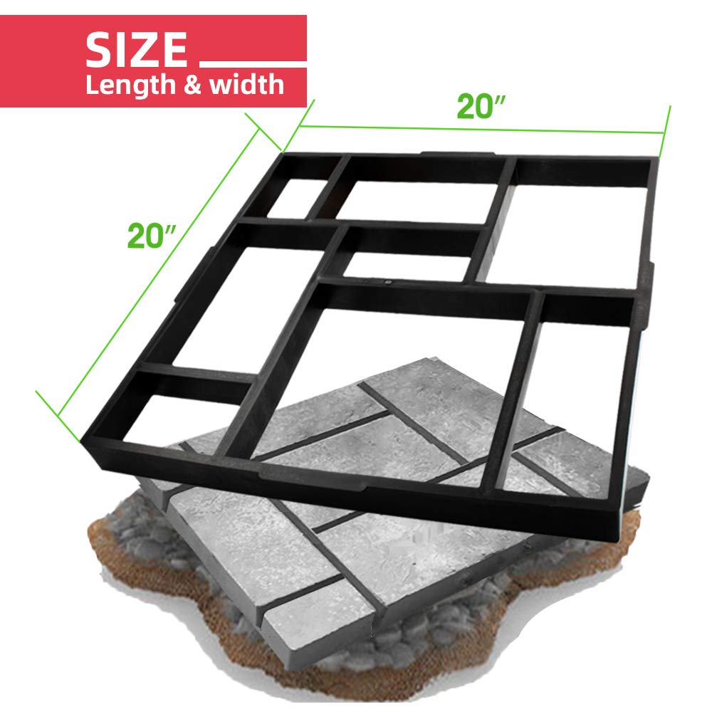20x20x1.8 Inch Large Reusable Concrete Path Maker Mold - DIY Stepping Stone Paver for Lawn, Patio, Yard & Garden Walkway (8-Grid Design) - Perfect for Creating Beautiful Pathways & Landscape Designs