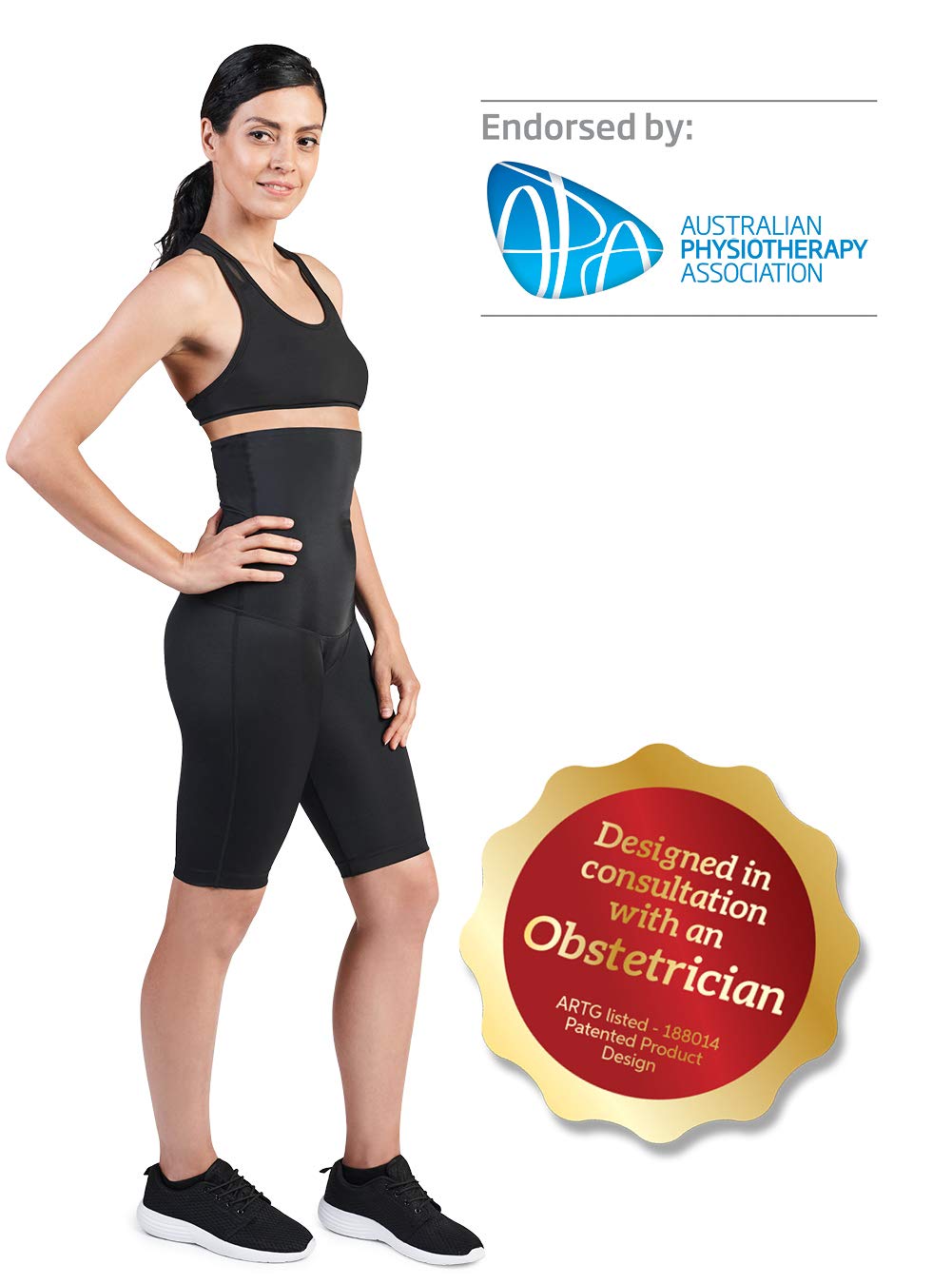 Postpartum Recovery Shorts for Women - High Waist Compression Shorts for C-Section & Post Pregnancy Support - Perfect for Maternity, Yoga & Everyday Comfort