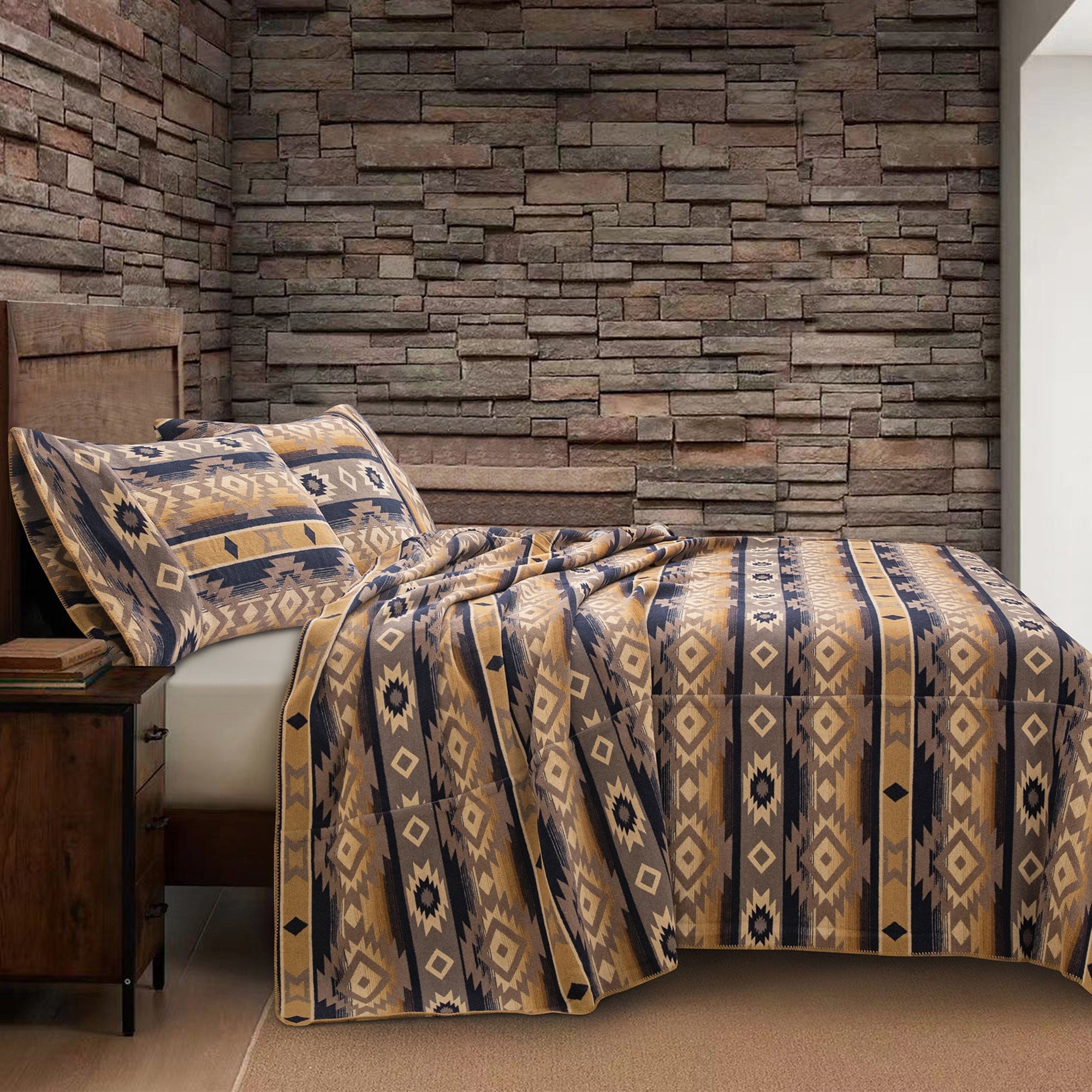 Premium Taos Wool Blend Blanket - Soft & Warm 60