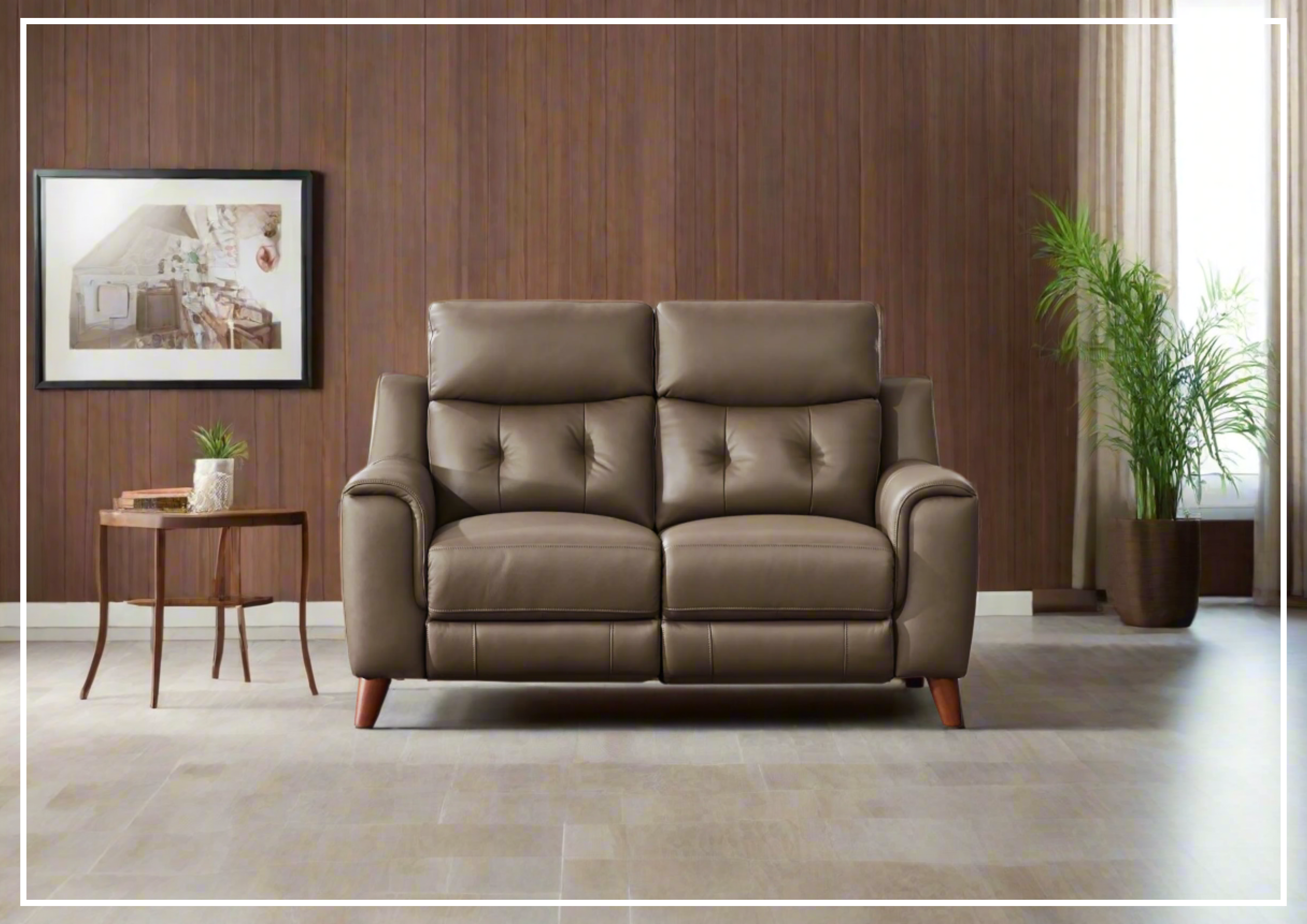 Hydeline Torino Top Grain Leather 2-Seater Power Recliner Sofa with Adjustable Headrest - Perfect for Living Room, Home Theater & Relaxation