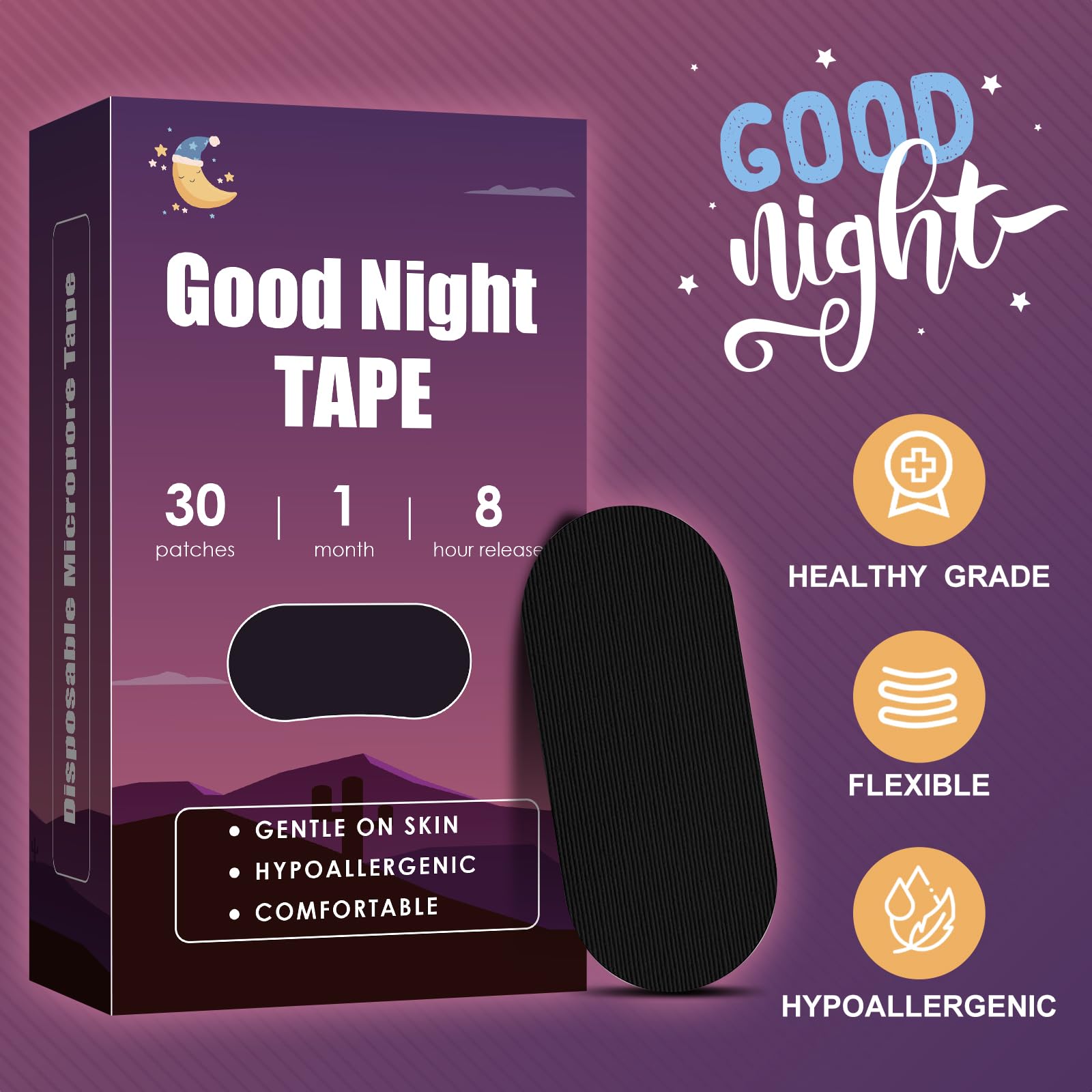 30-Pack Hypoallergenic Breathable Tape Strips for Men & Women - Pain-Free Removal, Soft Medical Grade Fabric, Latex-Free - Ideal for Wound Care, Sports Injuries & Sensitive Skin