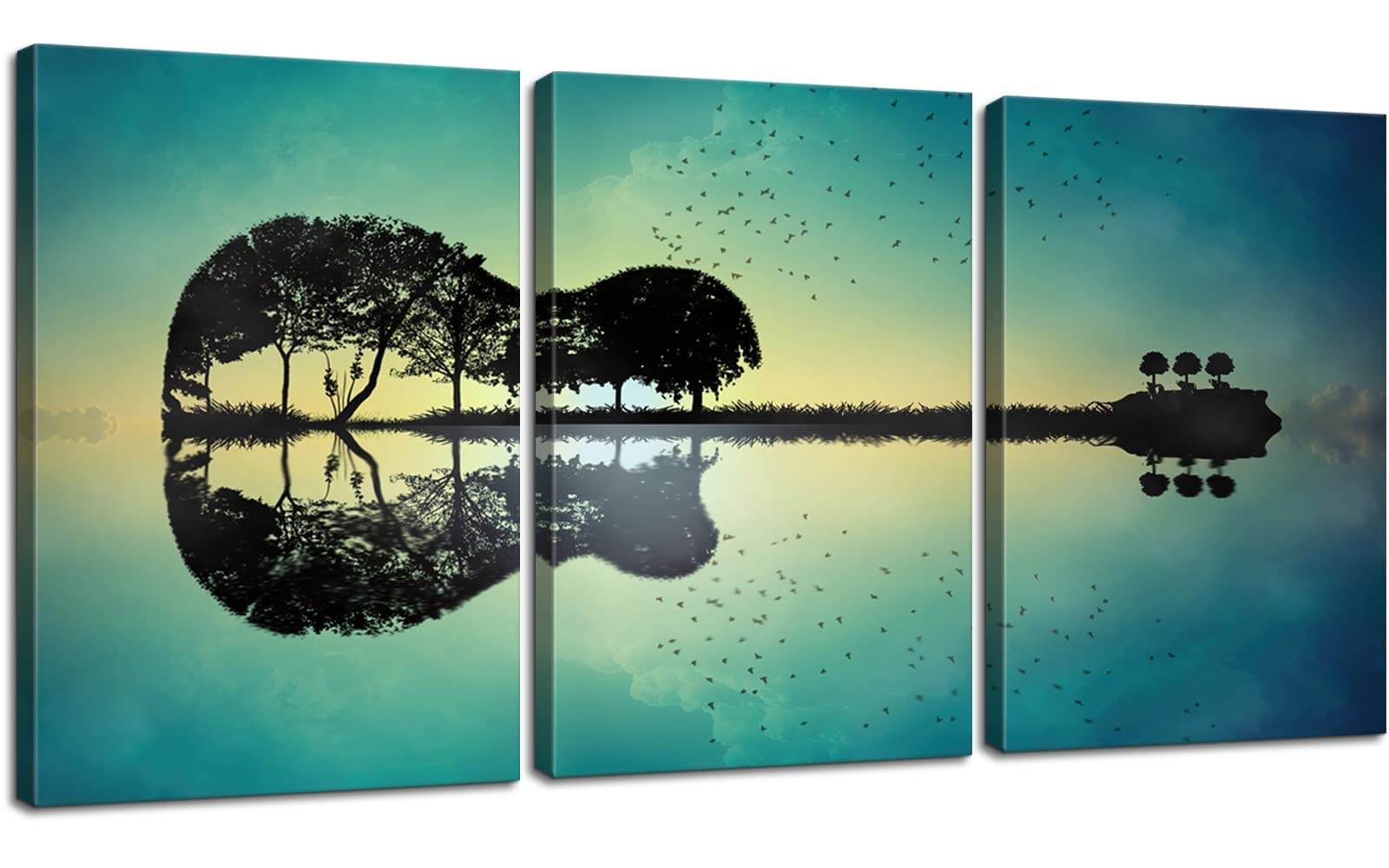3 Piece Guitar Tree Music Wall Art Set - 24''W x 36''H Canvas Prints for Bedroom, Studio & Living Room Decor - Perfect for Musicians, Music Lovers & Home Interior Design