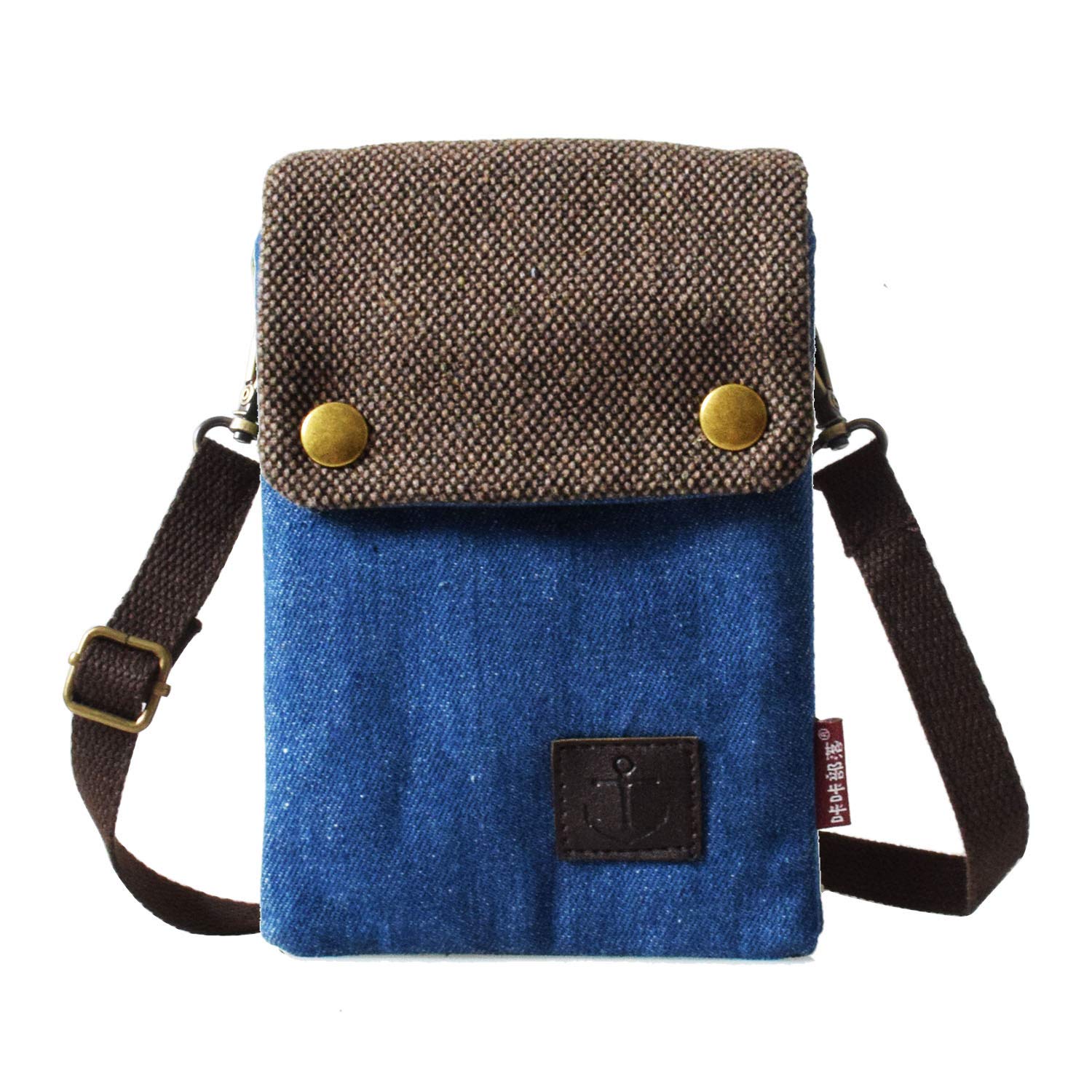 WITERY Small Canvas Crossbody Phone Purse Wallet - Handmade Adjustable Shoulder Strap Cute Cell Phone Bag for Women | Perfect for Travel, Shopping & Everyday Use