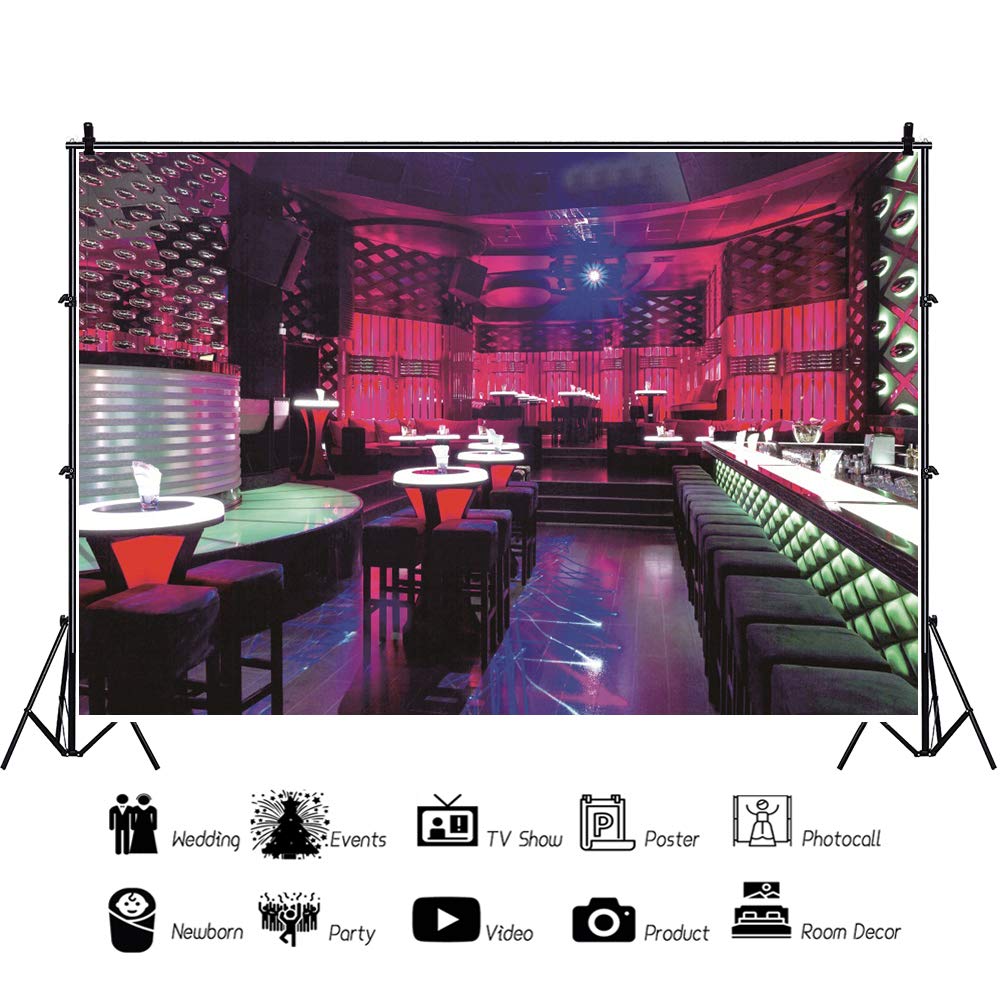 CSFOTO 10x6.5ft Night Club Backdrop - Disco Party Background for Bars, Dance Floors, Ballrooms & Fashion Shows - Perfect for Stripper Pole Photography & Club Events
