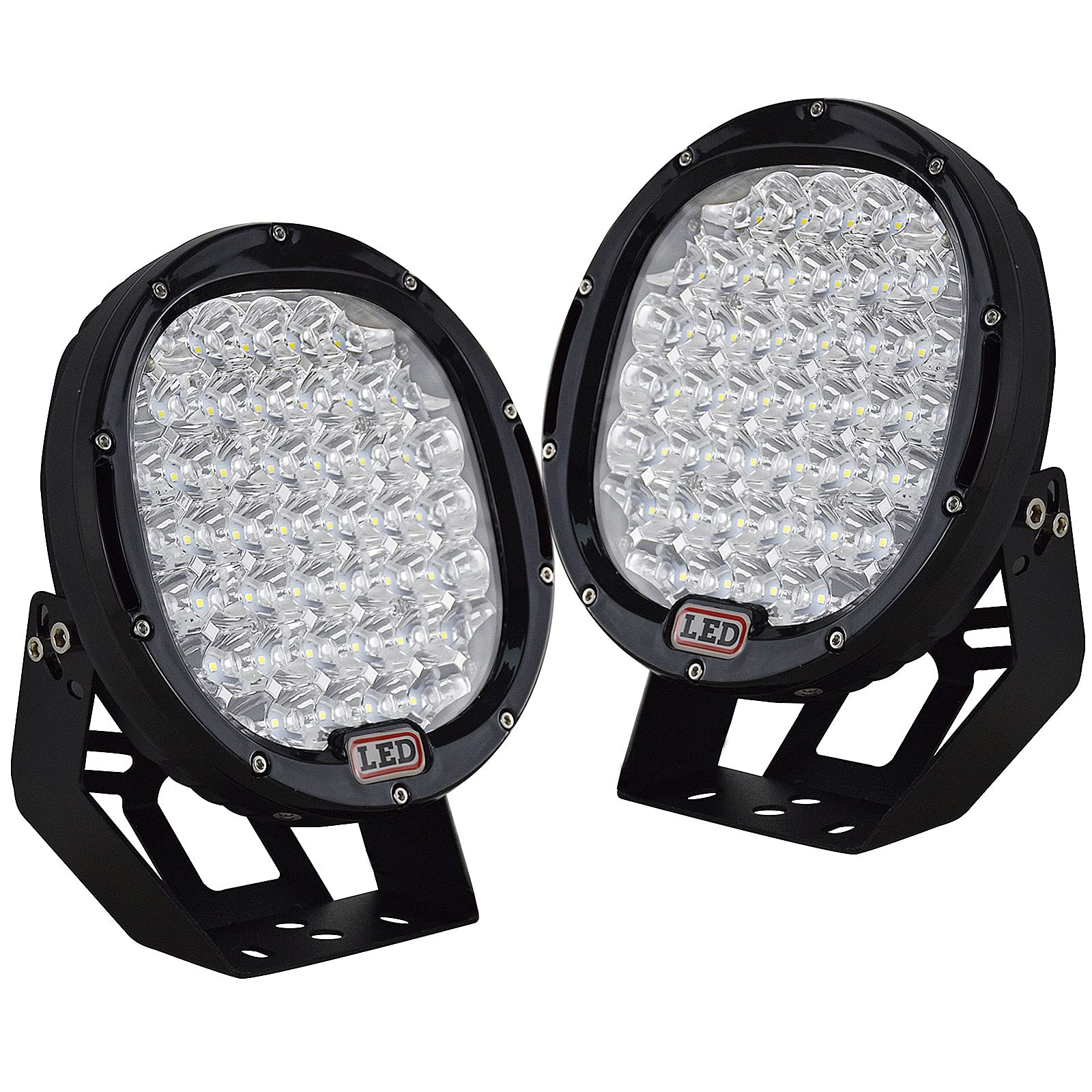 AUXTINGS 96W 9-Inch Round LED Work Light Bar - Black Spot Off-Road Fog Driving Lights for SUV, Jeep, Truck, Boat - Roof, Bumper, or Grill Mount - Perfect for Night Driving, Camping & Off-Road Adventures