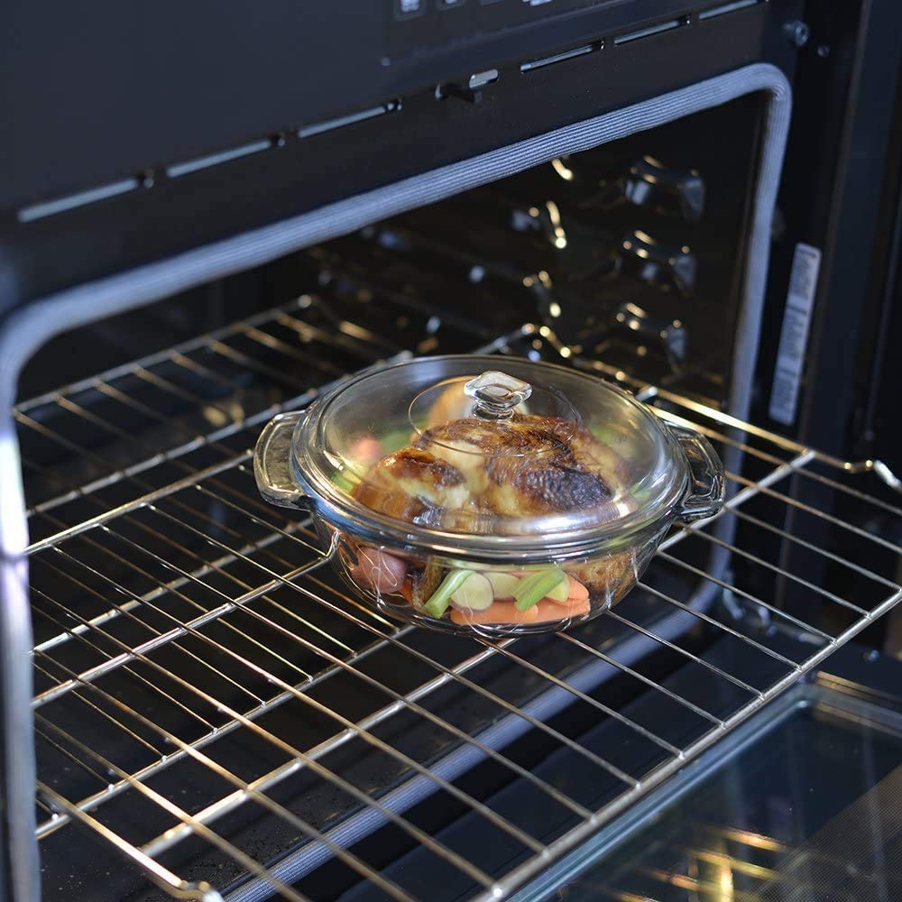Microwave Safe Glass Bowl Set with Tempered Glass Lid - 1000ml Rice & Dinner Serving Bowl - Durable & Heat-Resistant for Meal Prep, Leftovers & Food Storage - Perfect for Family Dinners, Parties & Everyday Use