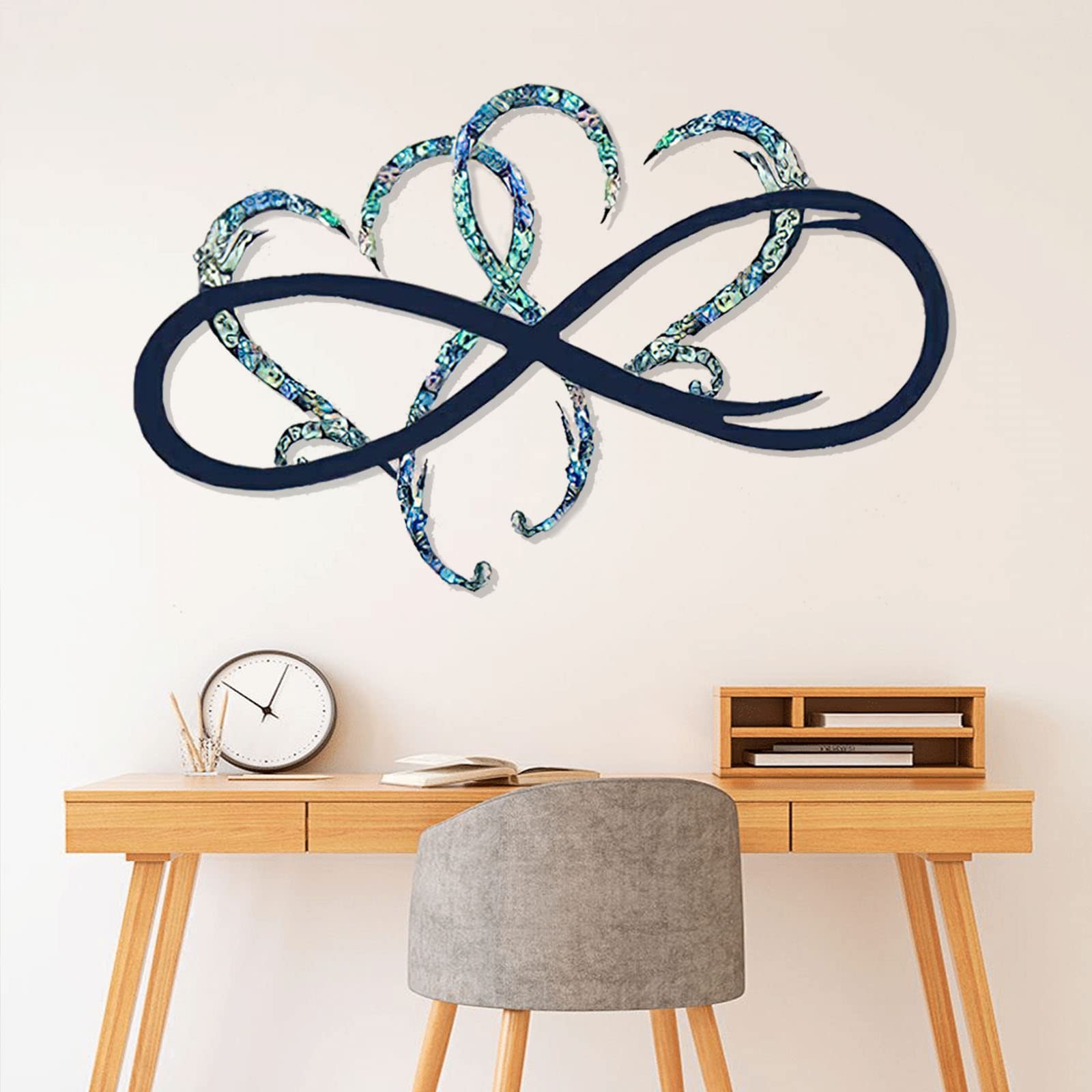 Unique Infinity Heart Metal Wall Art - Colorful Love Sign Sculpture for Wedding & Bedroom Decor (16x10 Inch) | Perfect for Anniversary Gifts, Home Decoration & Romantic Spaces