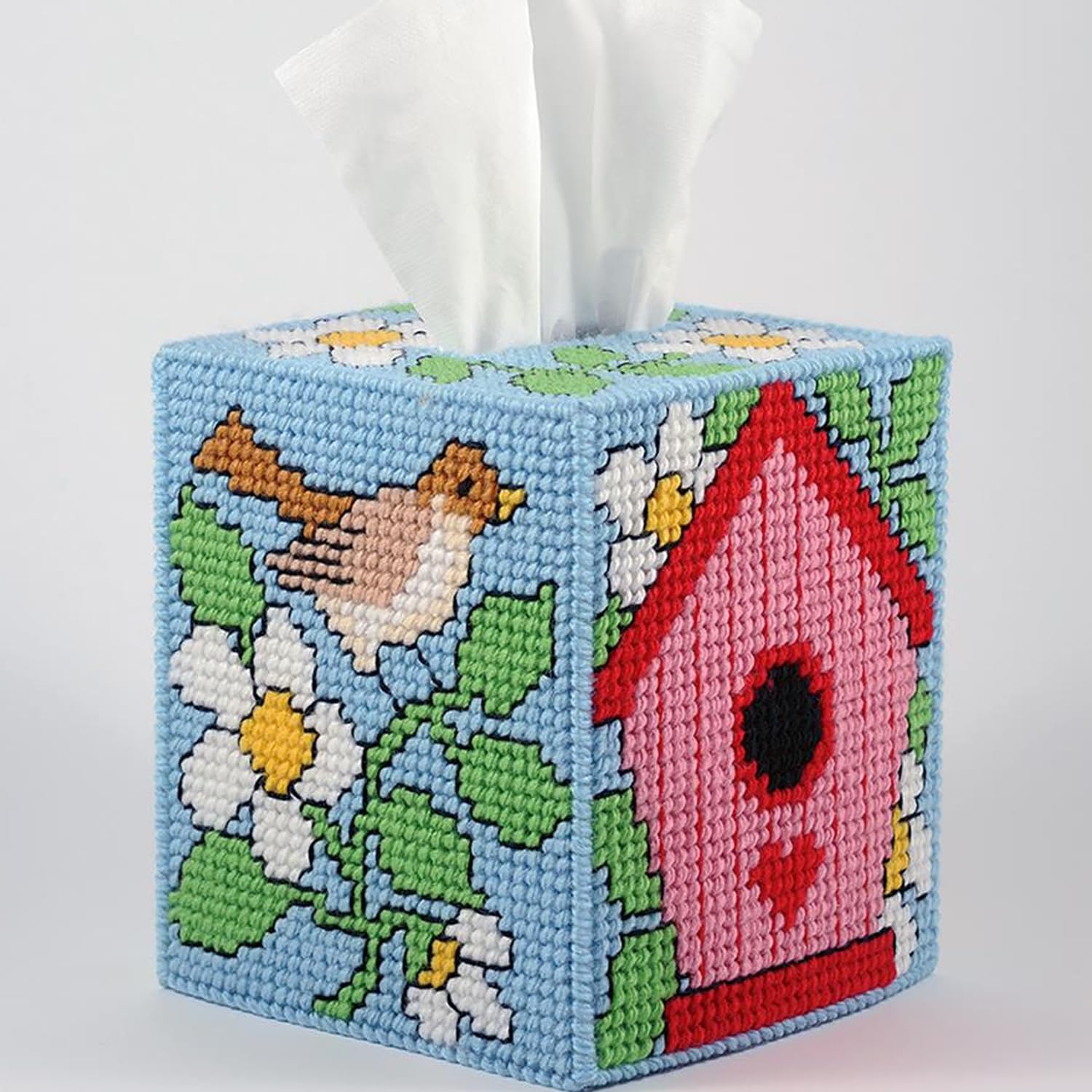 Elegant Handmade Leisure Arts Tissue Box Cover - Decorative Home & Office Accessory for Living Room, Bedroom, or Bathroom