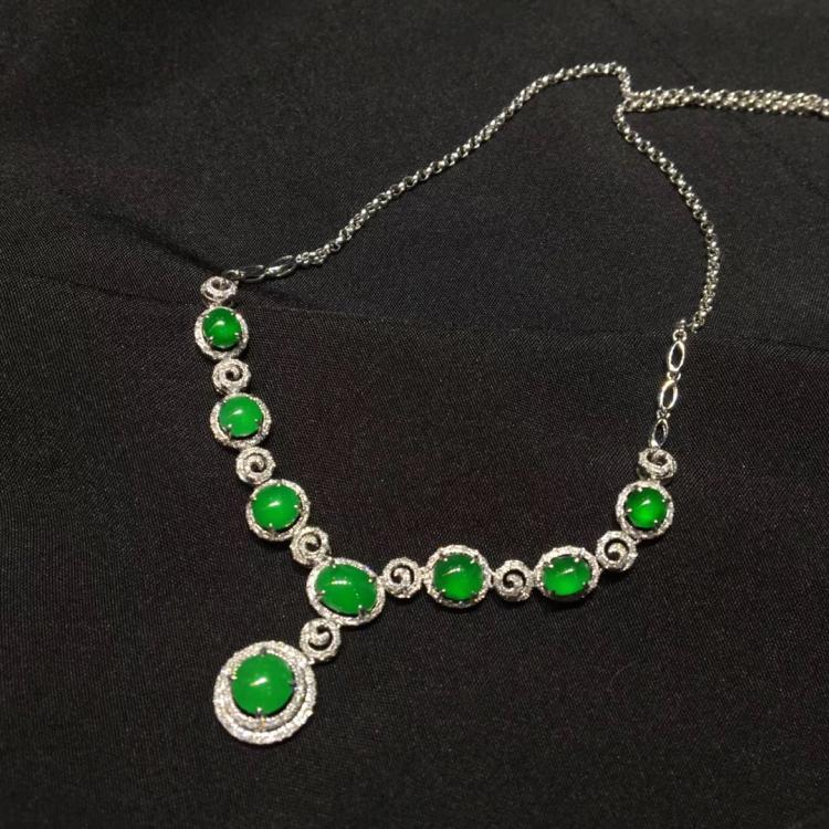 Natural Jade Necklace for Women - Elegant Jadeite Pendant with Sterling Silver Chain NNE076 - Perfect for Weddings, Parties & Everyday Wear