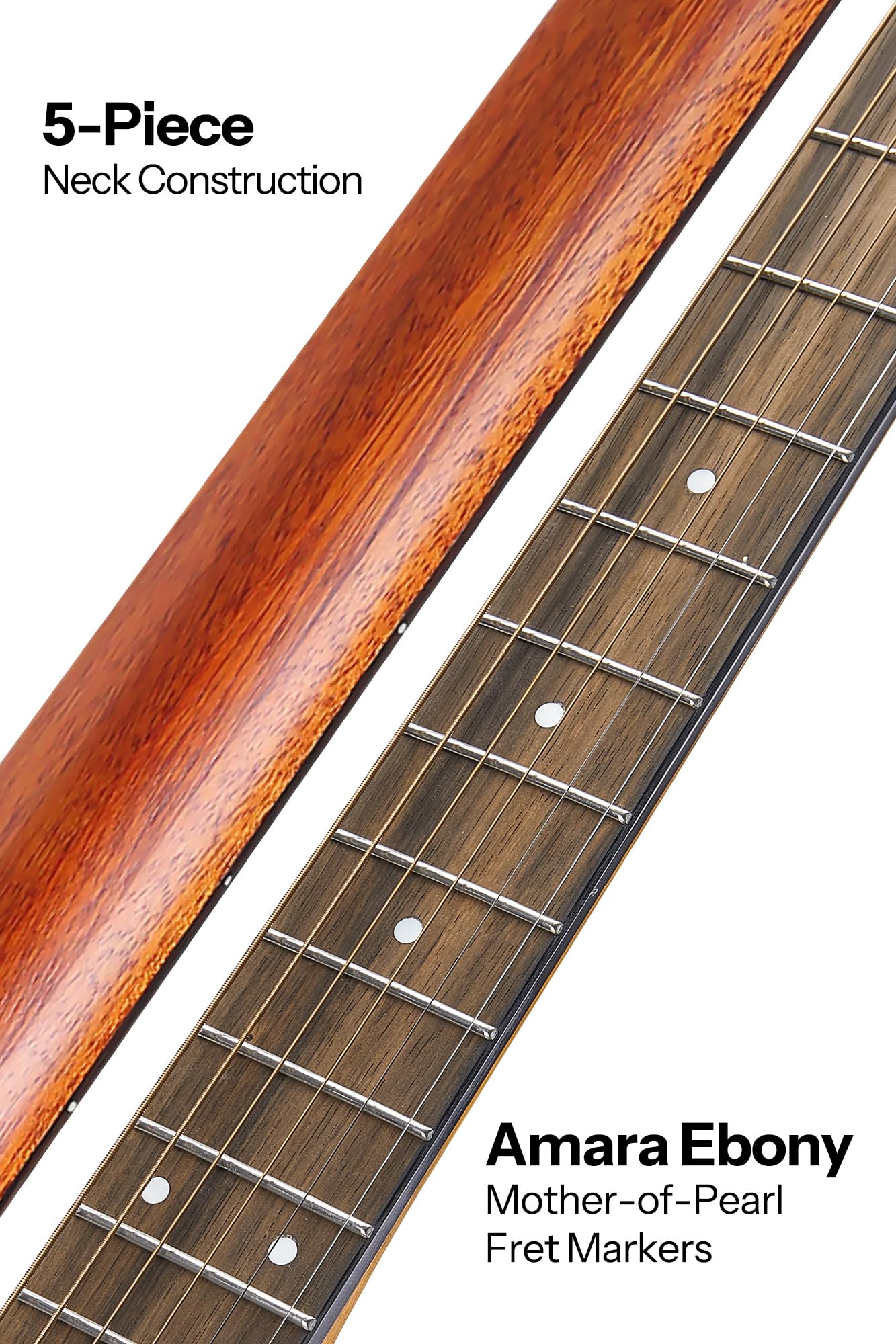 Bromo BAT 1N SG Solid Top Dreadnought Acoustic Guitar - Professional Quality for Beginners & Performers - Perfect for Camping, Concerts & Home Practice