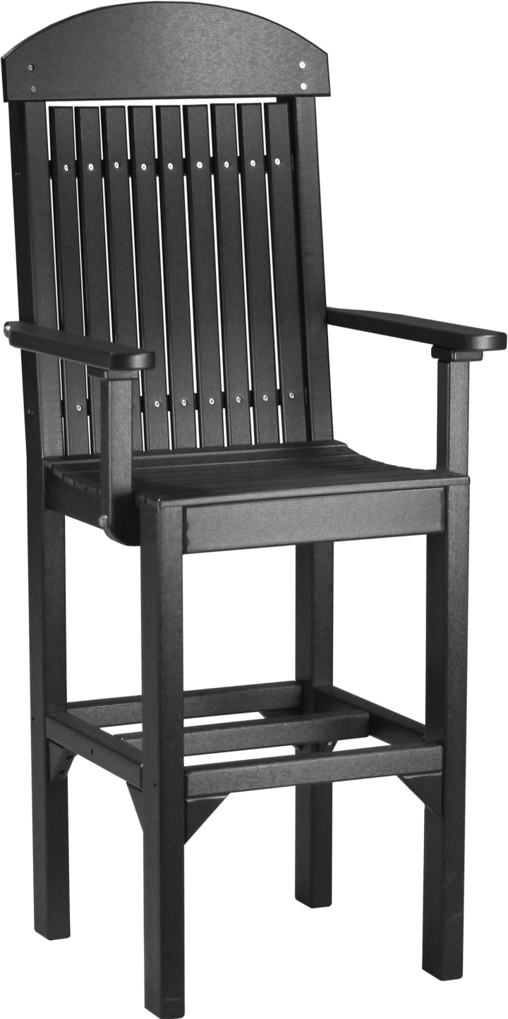 LuxCraft Classic Bar Height Arm Chair - Modern Dining & Kitchen Counter Stool for Home, Bar, Restaurant & Office Use