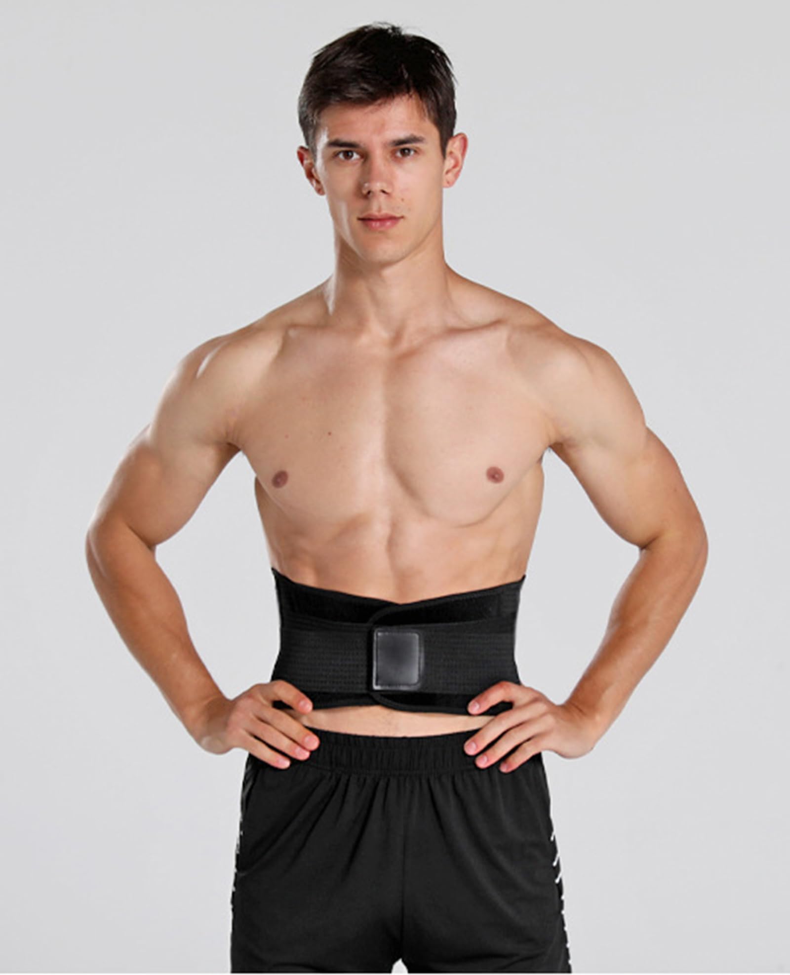 Men's Adjustable Waist Trimmer Belt - Slimming Tummy Control Trainer with Lumbar Support - Sweat Wrap Body Shaper for Workout & Weight Loss - Ideal for Gym, Running & Postpartum Recovery