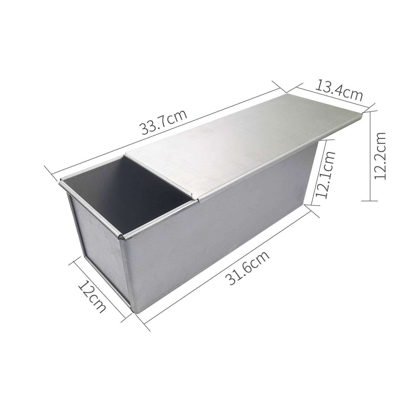 Chris.W Pullman Loaf Pan with Lid - 2.2Lb Non-Stick Bread Baking Pan for Perfect Homemade Sandwich Bread, Toast & Artisan Loaves (Silver, 1000g Capacity) | Ideal for Oven Baking, Meal Prep & Gift Giving