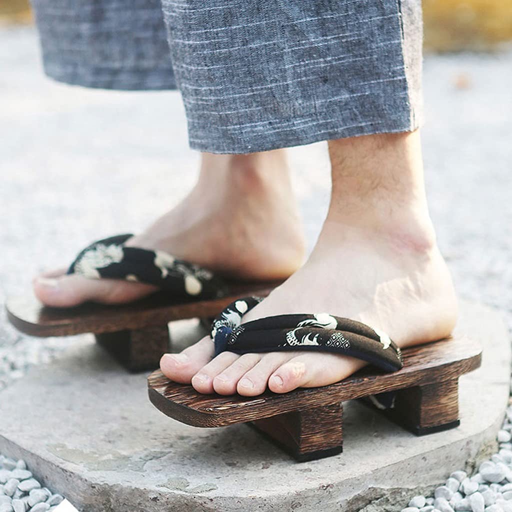**Men's & Women's Japanese Wooden Sandals - Comfortable Two-Toe Thong Slippers, Traditional Flip Flops, Cotton Flat Shoes for Home & Outdoor (Color: F, Size: EUR 36-37) - Perfect for Spa, Yoga, and Beach Wear**